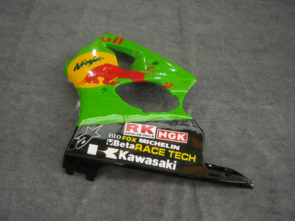 Amotopart Kawasaki 2000–2002 ZX6R 636 & 2005–2008 ZZR600 Grünes Verkleidungskit