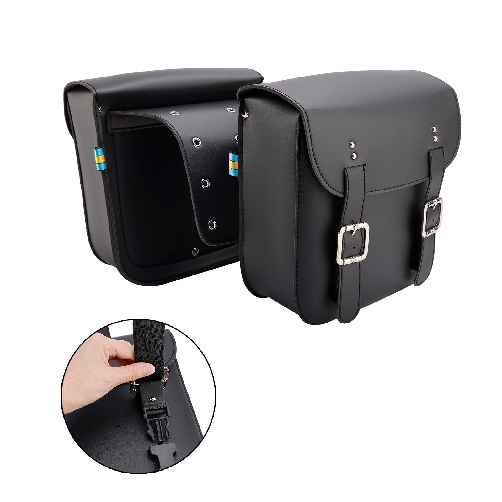 Scooter Motorcycle Side Tail Bag Saddlebag Color Matching Luggage Black 18L