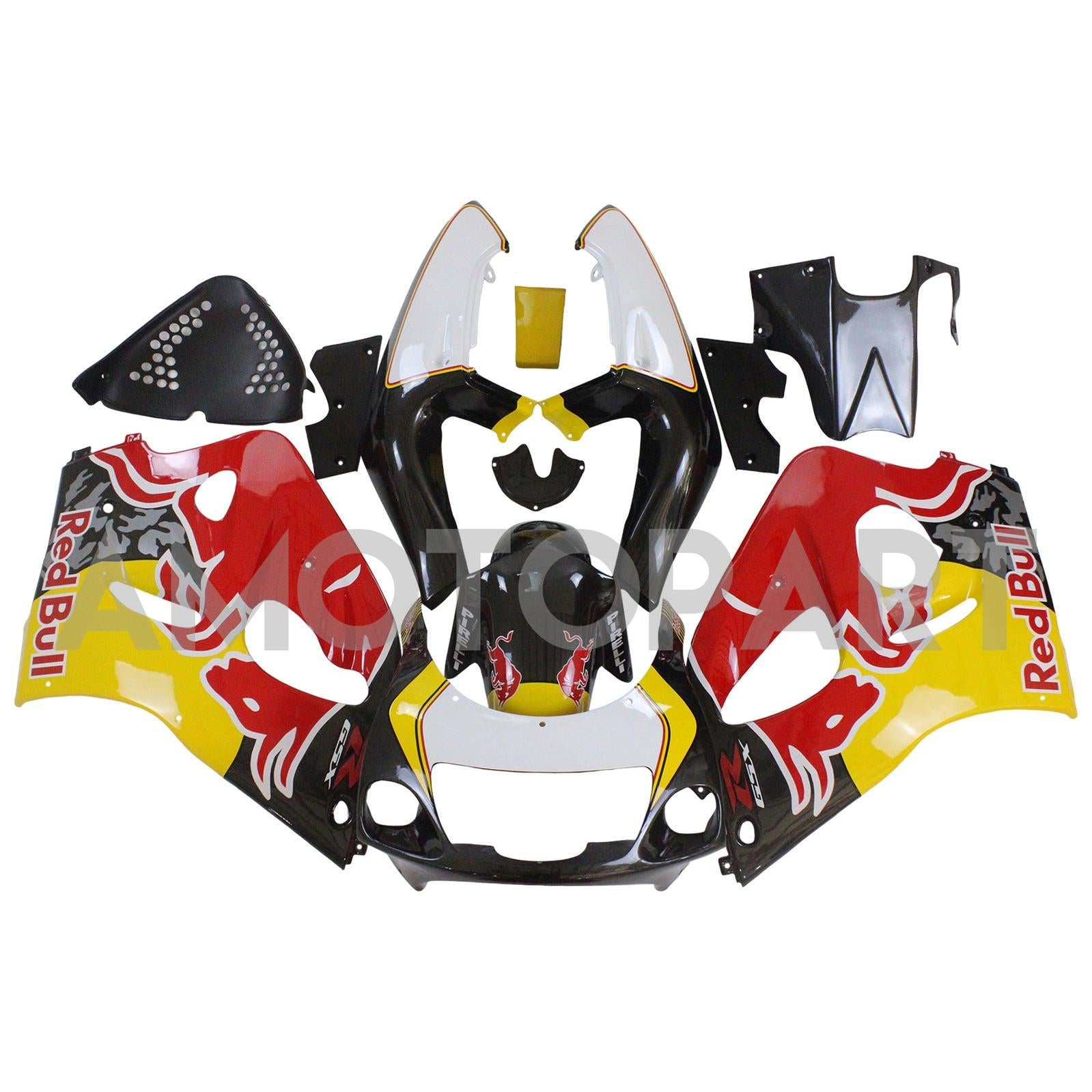 Amotopart Suzuki 1996-2000 GSXR600 & 1996-1999 GSXR750 Black White Fairing Kit