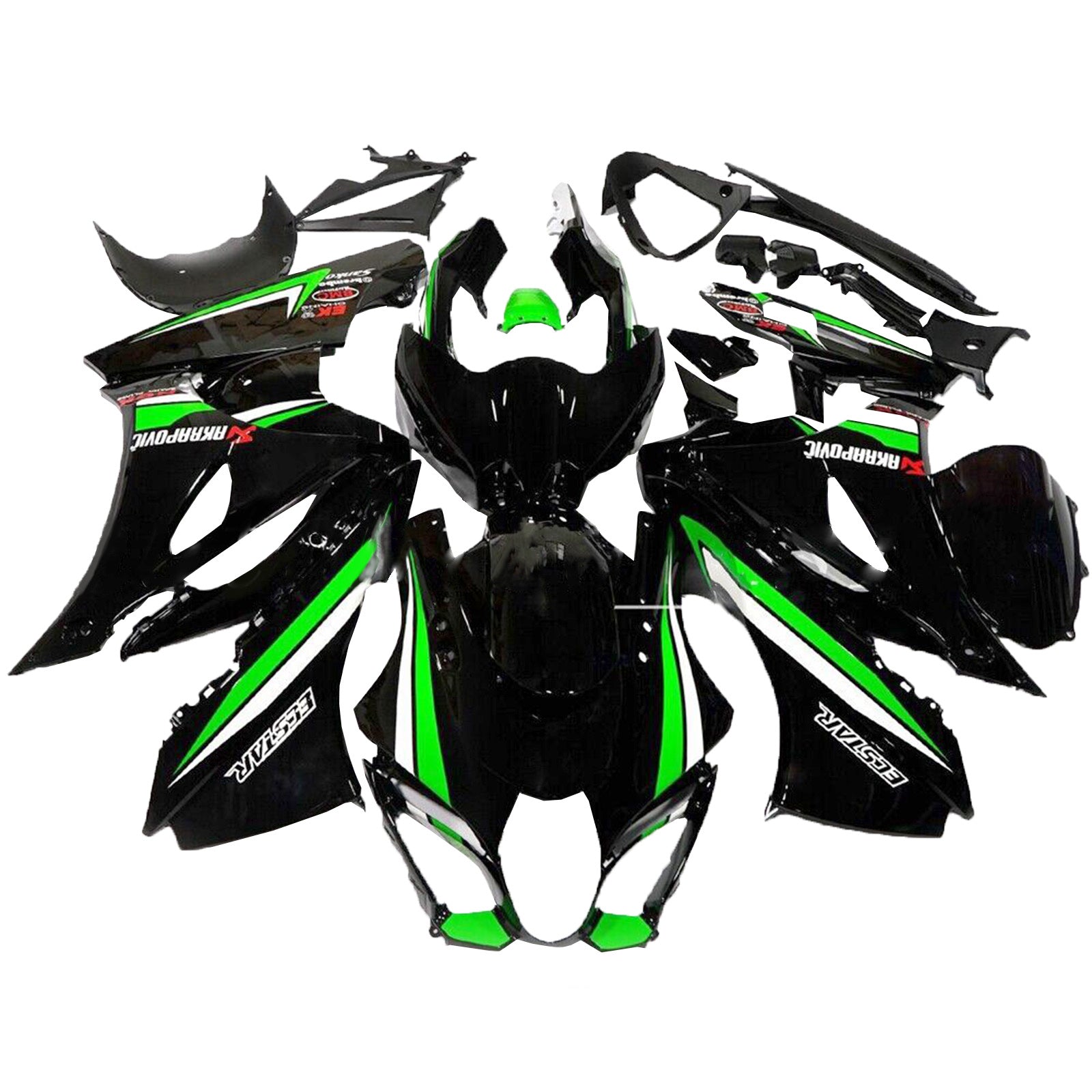 Amotopart 2017-2024 K17 GSXR1000 Suzuki Black&Green Fairing Kit