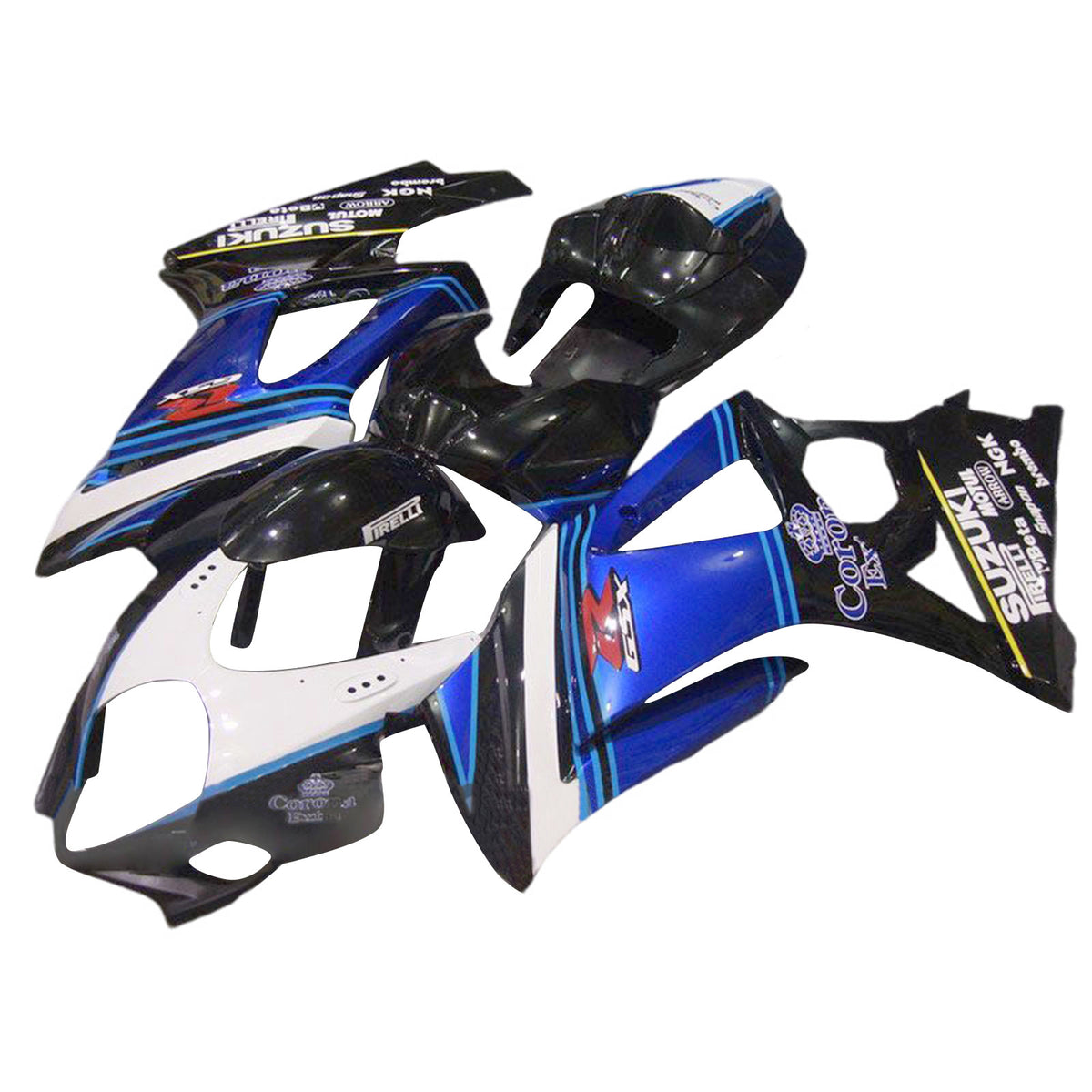 Amotopart 2007-2008 K7 GSXR1000 Suzuki Bleu et Noir Style2 Kit de carénage