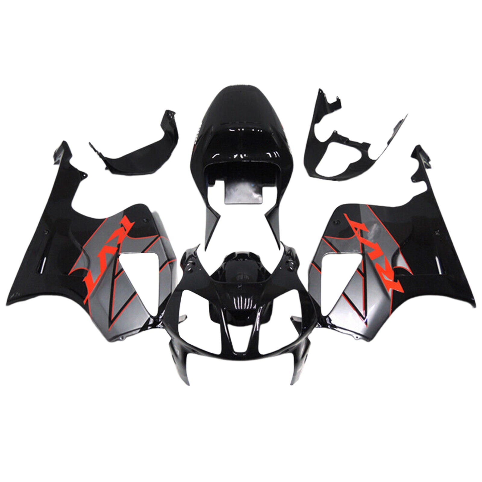 Amotopart 2000-2006 Honda VTR1000 RC51 Glossy Black Gray Fairing Kit