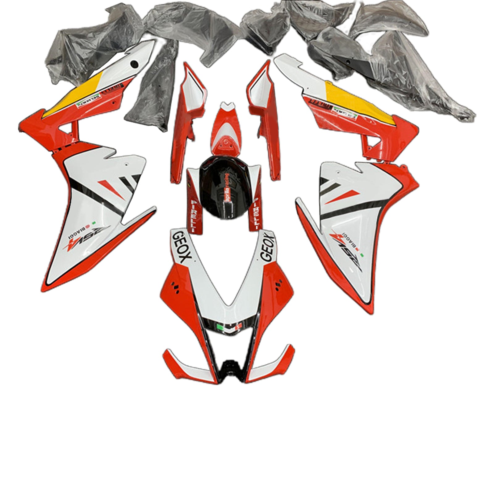 Kit carena Amotopart 2009-2015 RSV4 1000 Aprilia White&amp;Red Style6