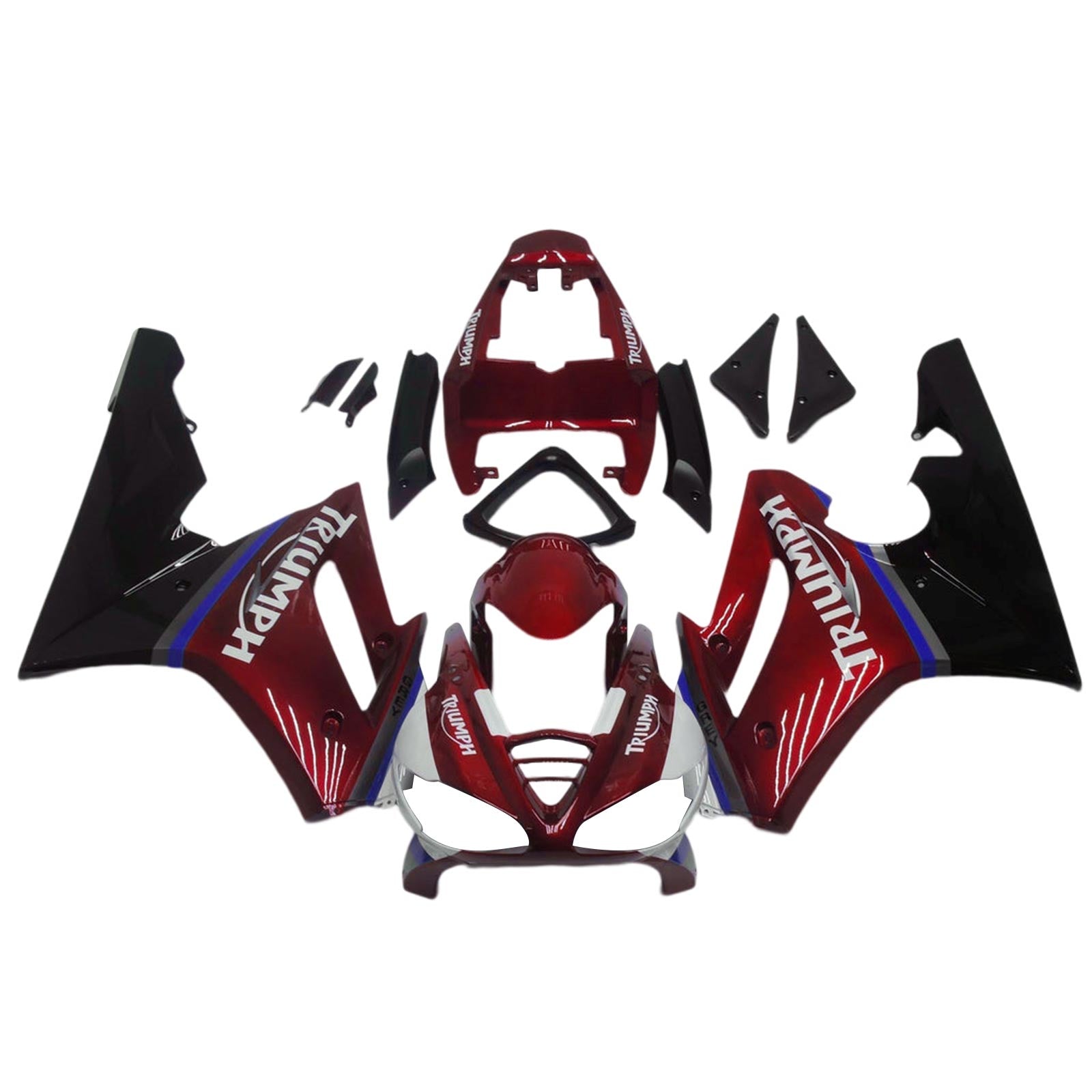 Amotopart 2009-2012 Triumph Daytona 675 Kit de carenado negro y rojo