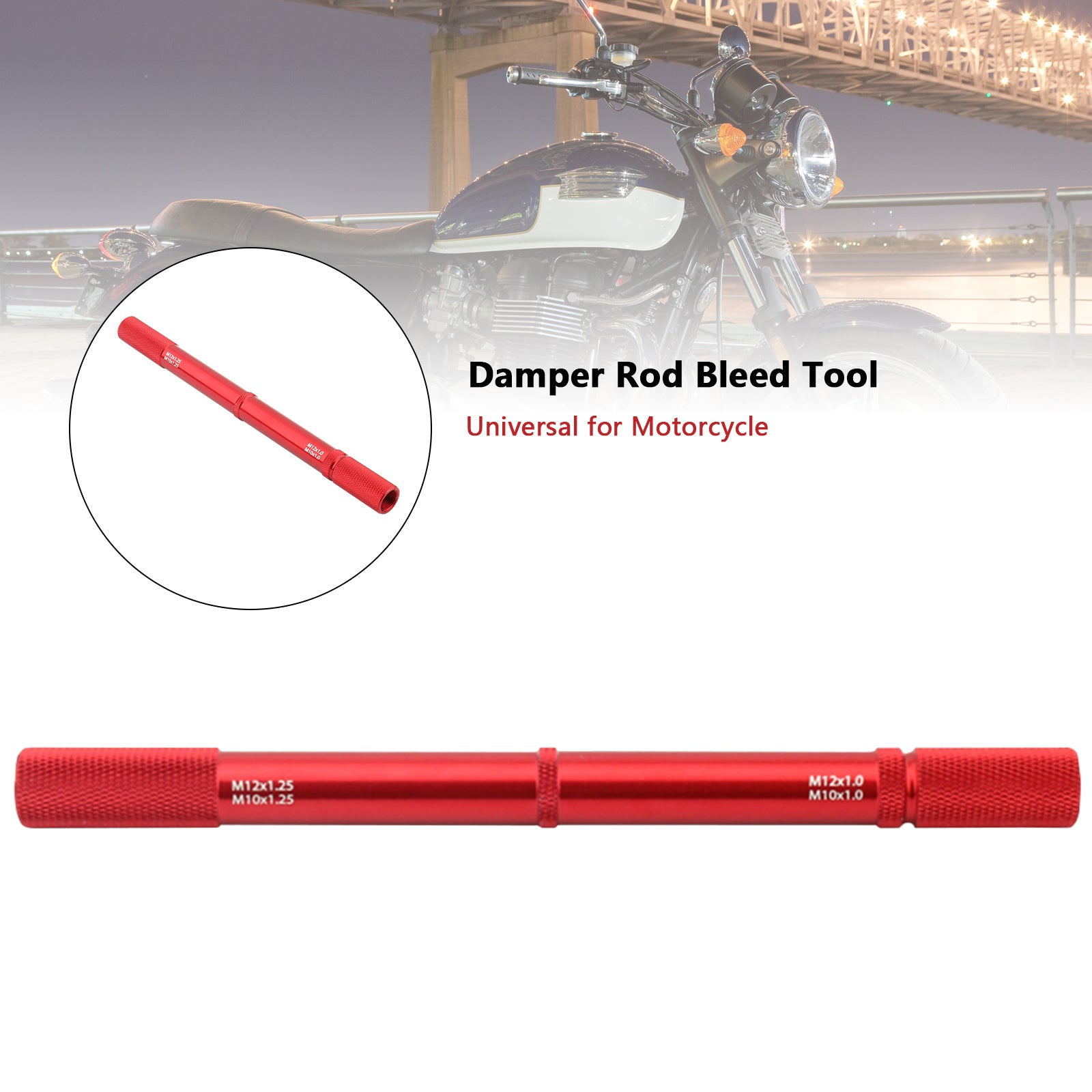 Universal Motorcycle Fork Bleed Tool Diy Suspension Repair Damper Rod