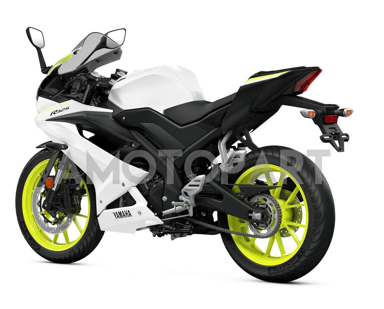 Amotopart 2019-2022 Yamaha YZF R125 White & Black Fairing Kit