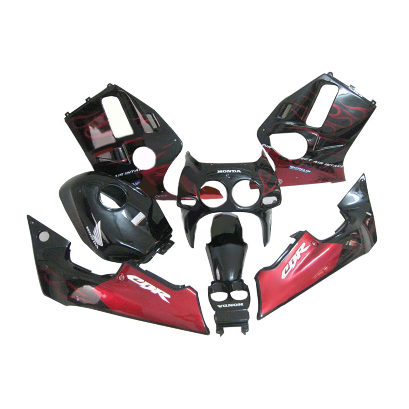 Amotopart 1988-1989 CBR250RR MC19 Honda Red&Black Fairing Kit