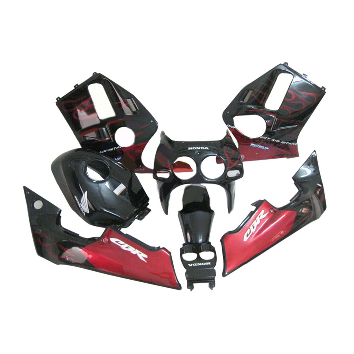 Amotopart 1988-1989 CBR250RR MC19 Honda Kit de carénage rouge et noir