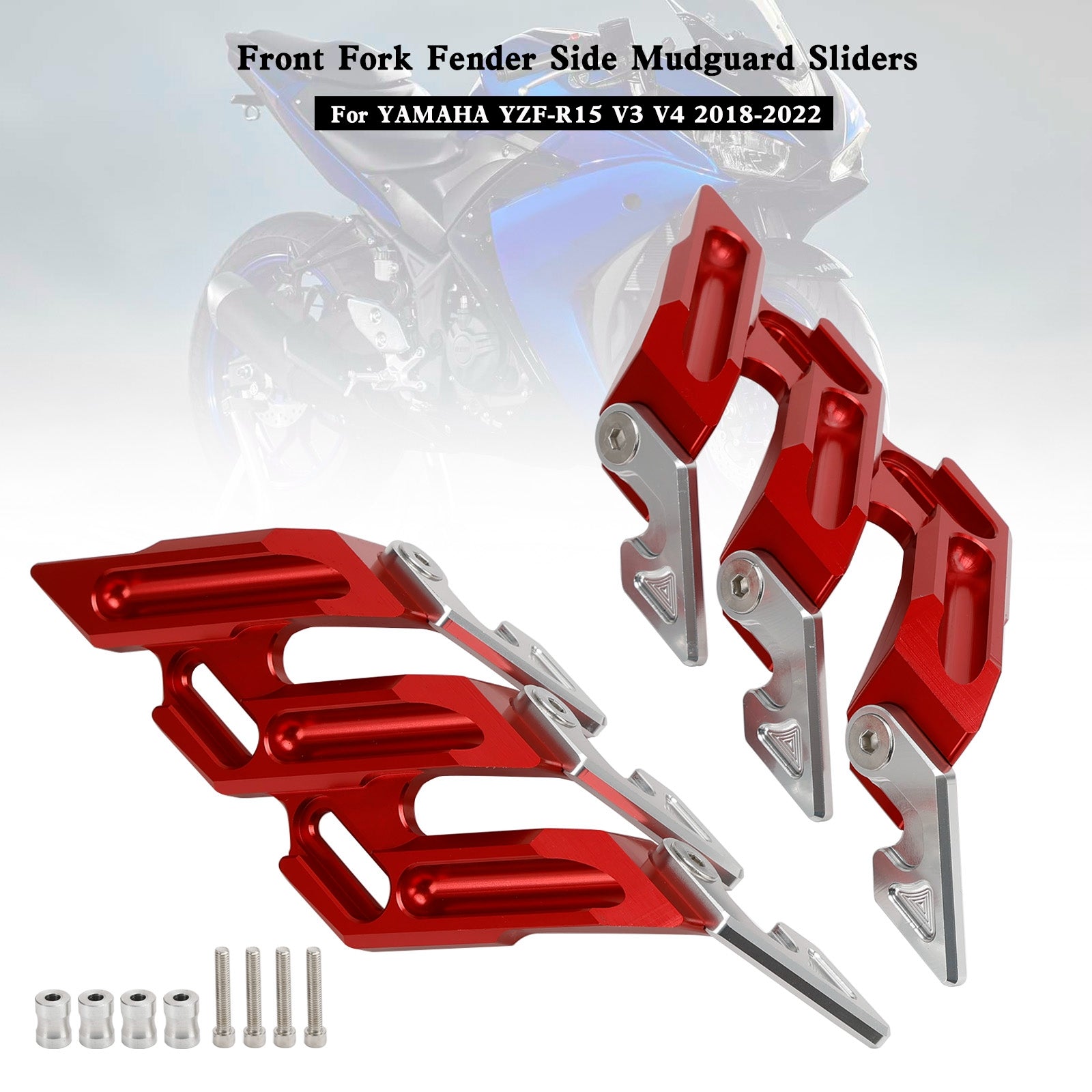 2018-2022 YAMAHA YZF-R15 V3 V4 CNC Front Fork Fender Side Mudguard Sliders