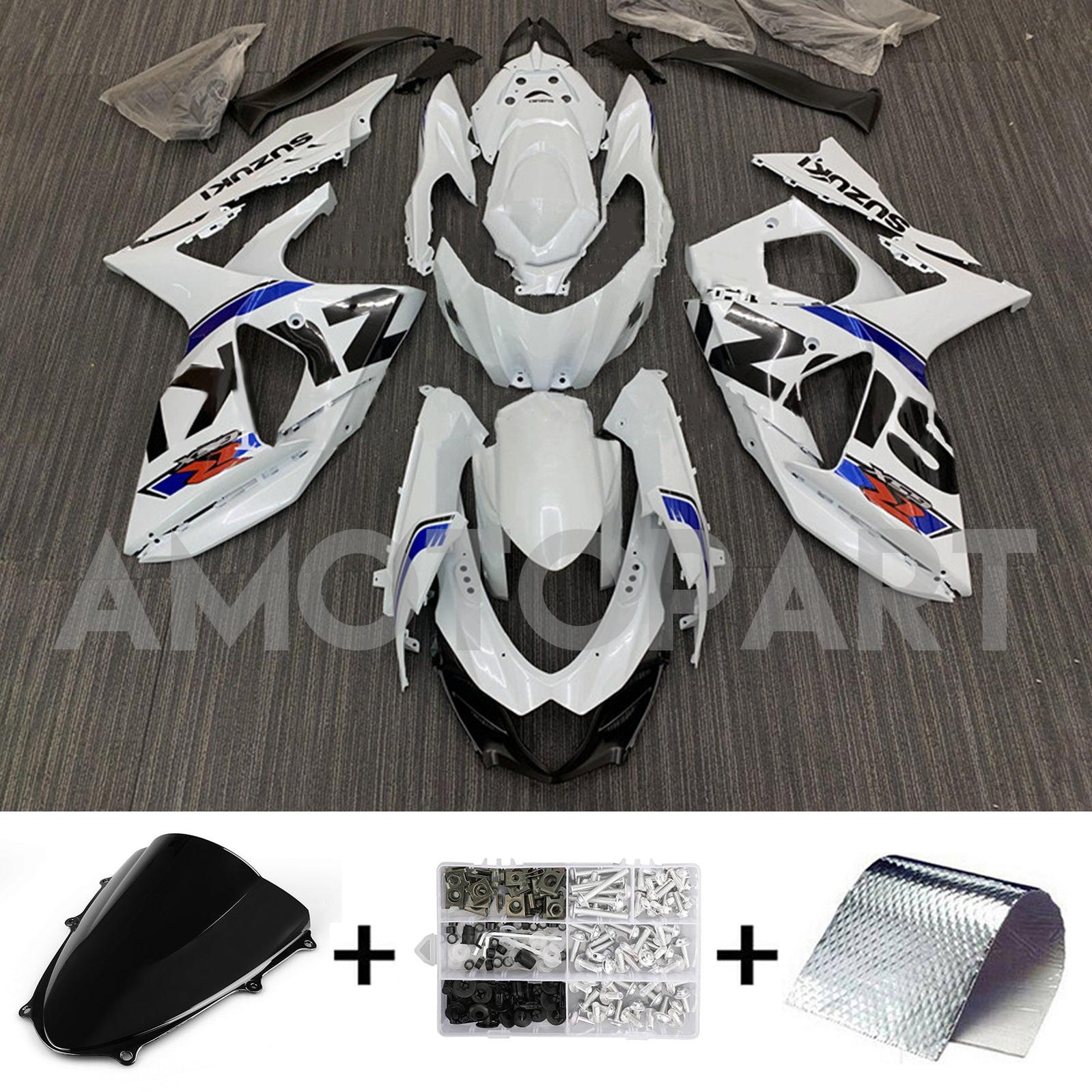 Amotopart 2009-2016 K9 GSXR1000 Suzuki Blue&White Style5 Fairing Kit