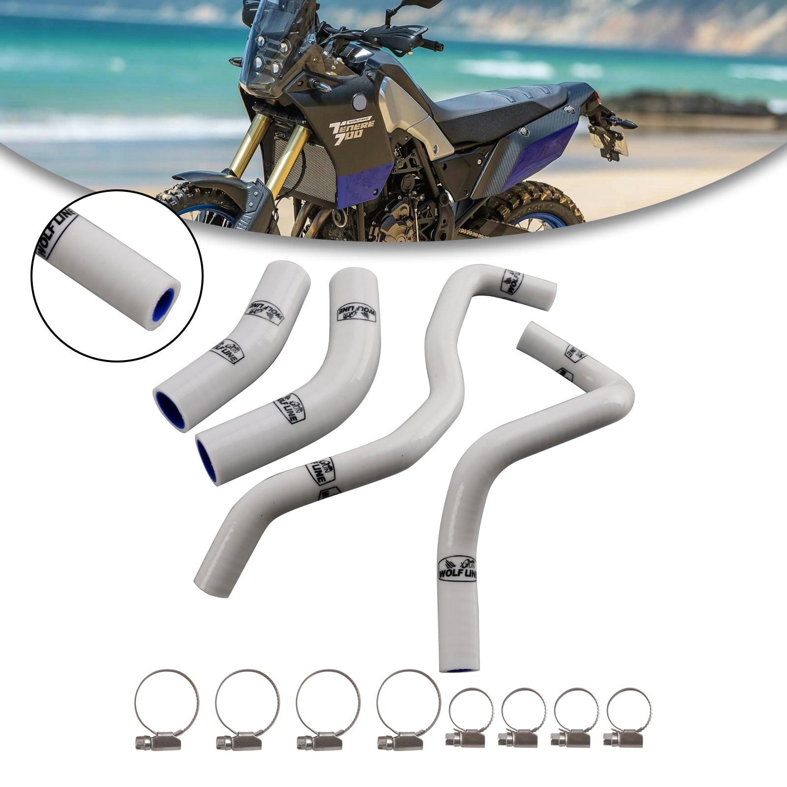 2019-2024 Yamaha Tenere 700 Silicone Radiator coolant Hose kit