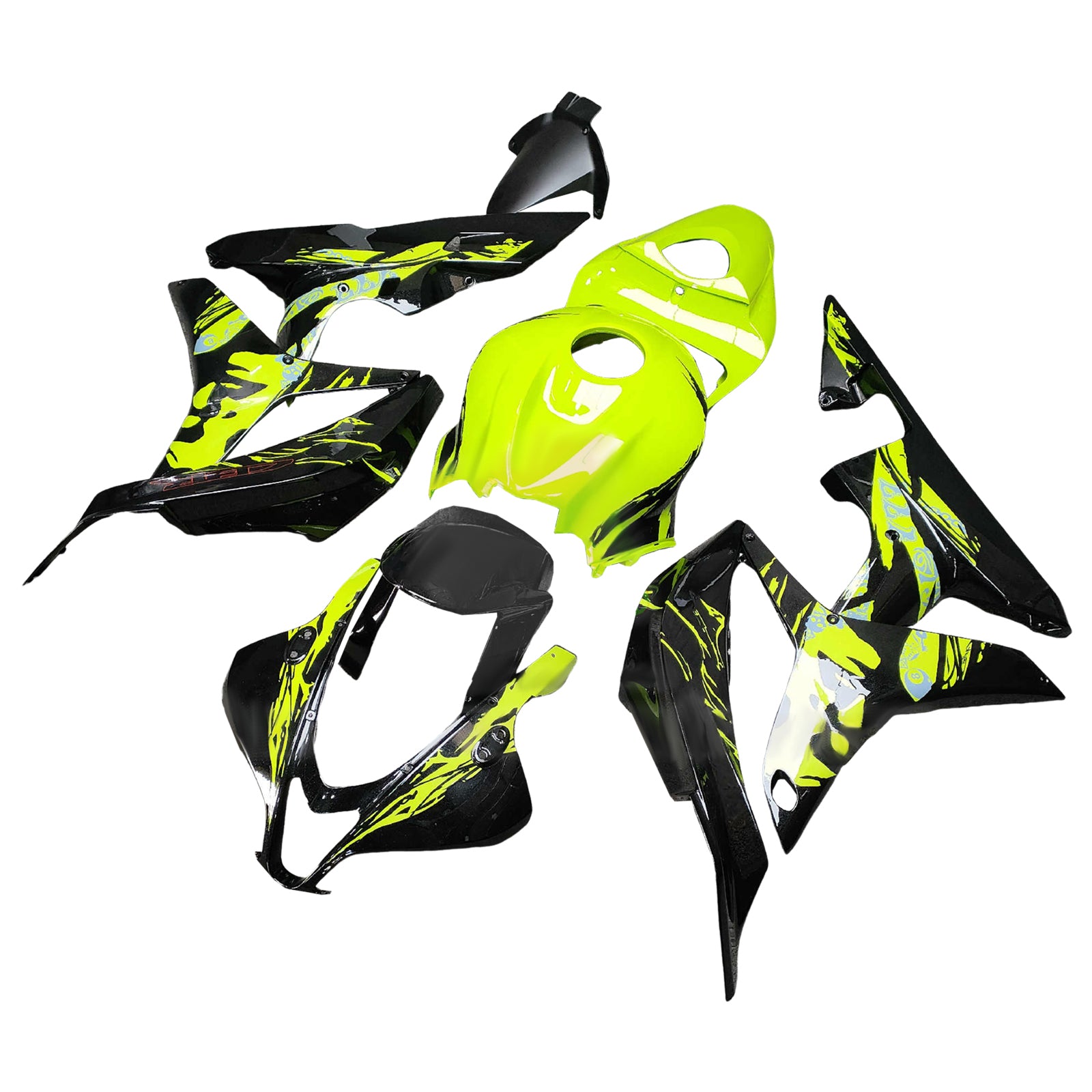 Amotopart 2007-2008 Honda CBR600RR Yellow Black Fairing Kit