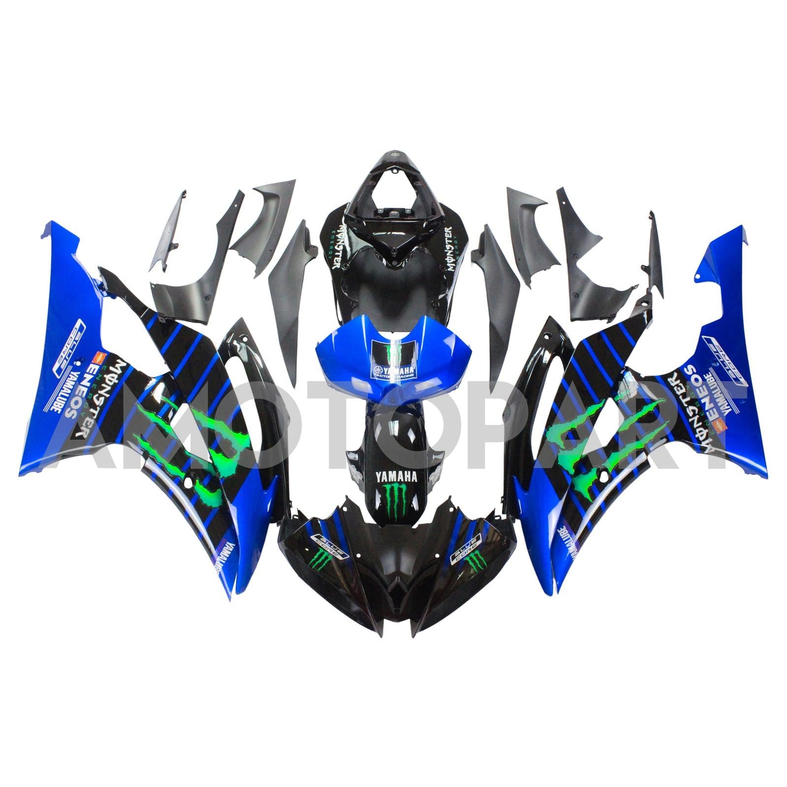 Amotopart 2008-2016 YZF 600 R6 Yamaha Blau&Grünes Verkleidungsset