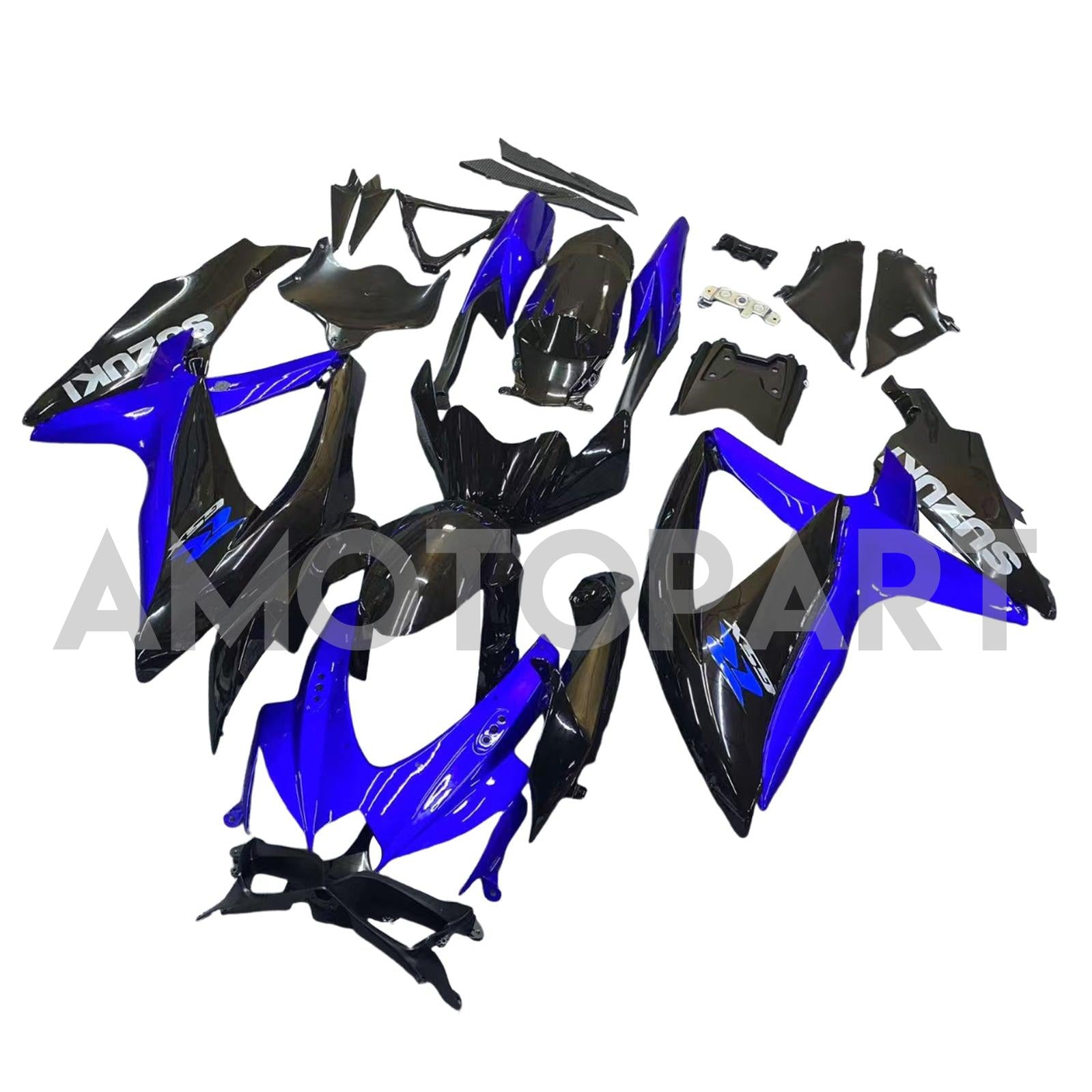 Amotopart 2008-2009 Suzuki GSXR 600/750 Black Blue Fairing Kit