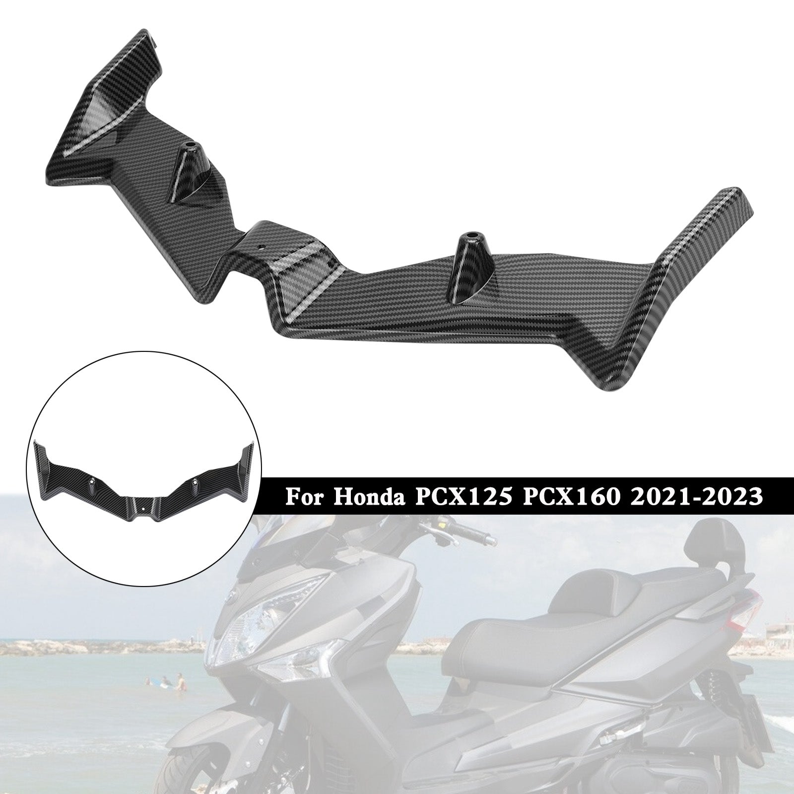 21-23 Honda Pcx125 Pcx160 Front Fairing Aerodynamic Winglet Cover Durable