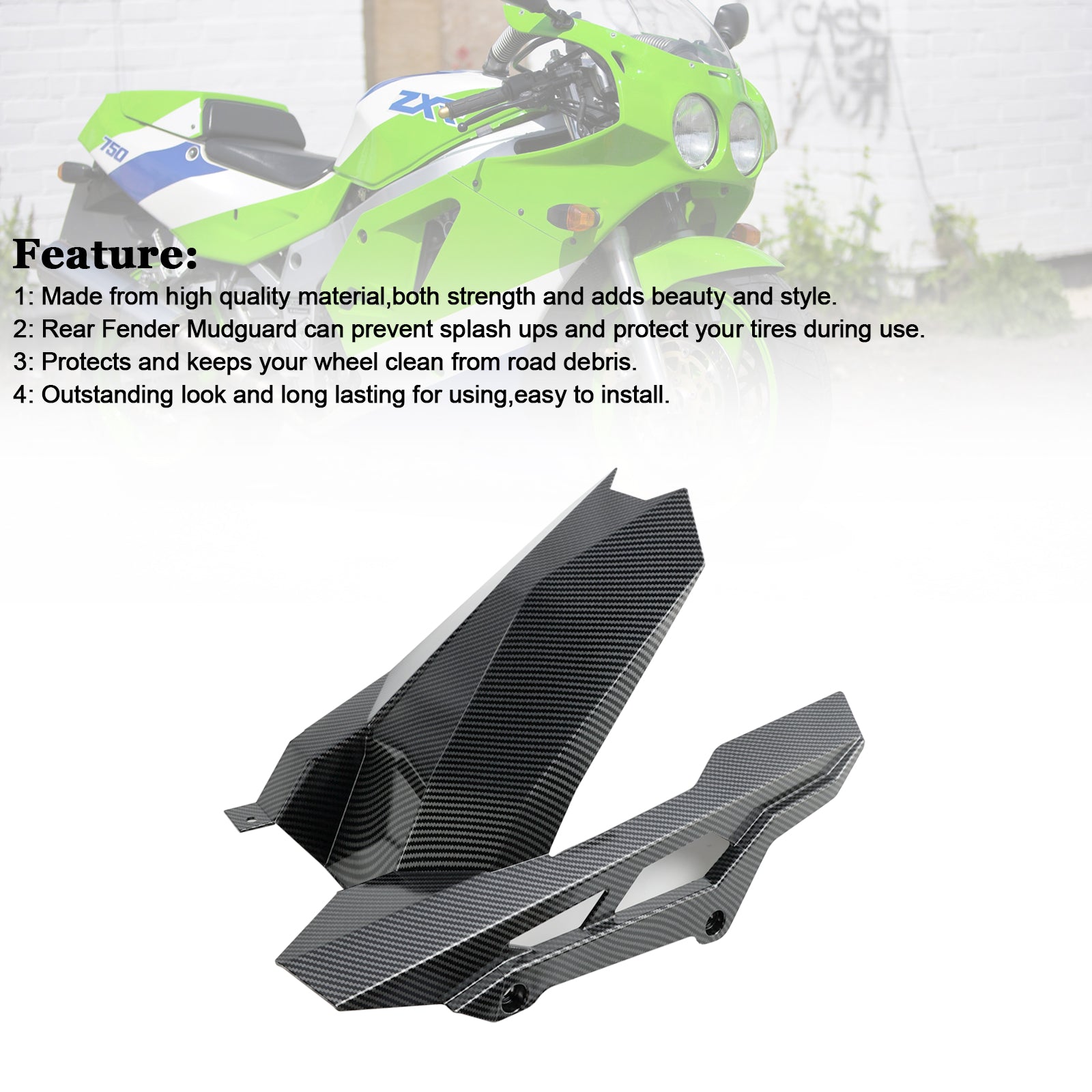 23-24 Kawasaki ZX-4R ZX-4RR Rear Fender Mudguard Fairing Cowl