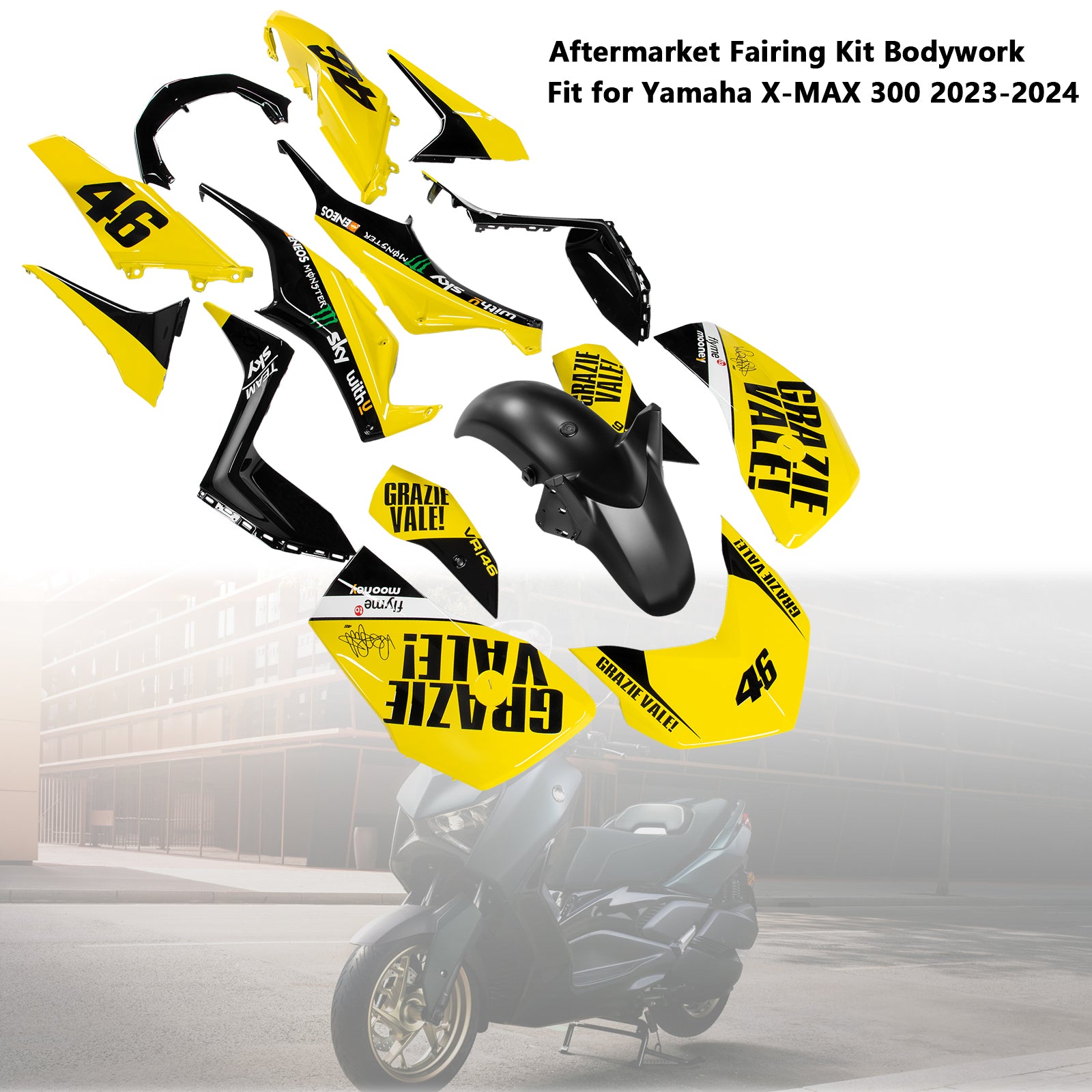 Amotopart 2023-2024 Yamaha X MAX 300 Verkleidungssatz