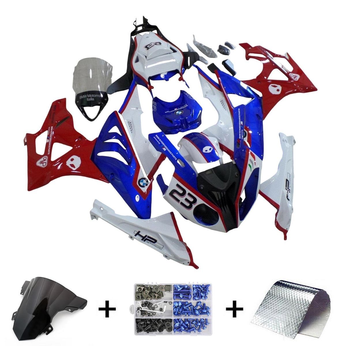 Amotopart Kit carena BMW S1000RR 2015-2016 Blue&amp;Red Style3