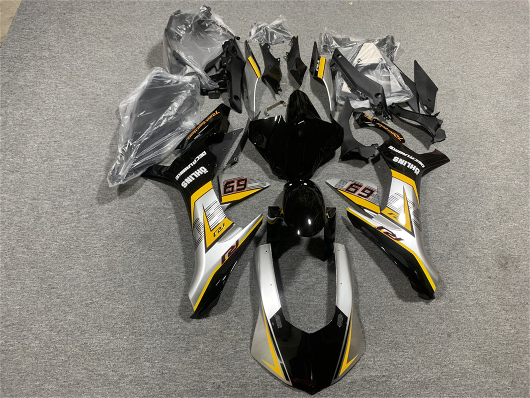Amotopart Yamaha 2015–2019 YZF 1000 R1 Schwarz-Gelb Verkleidungsset