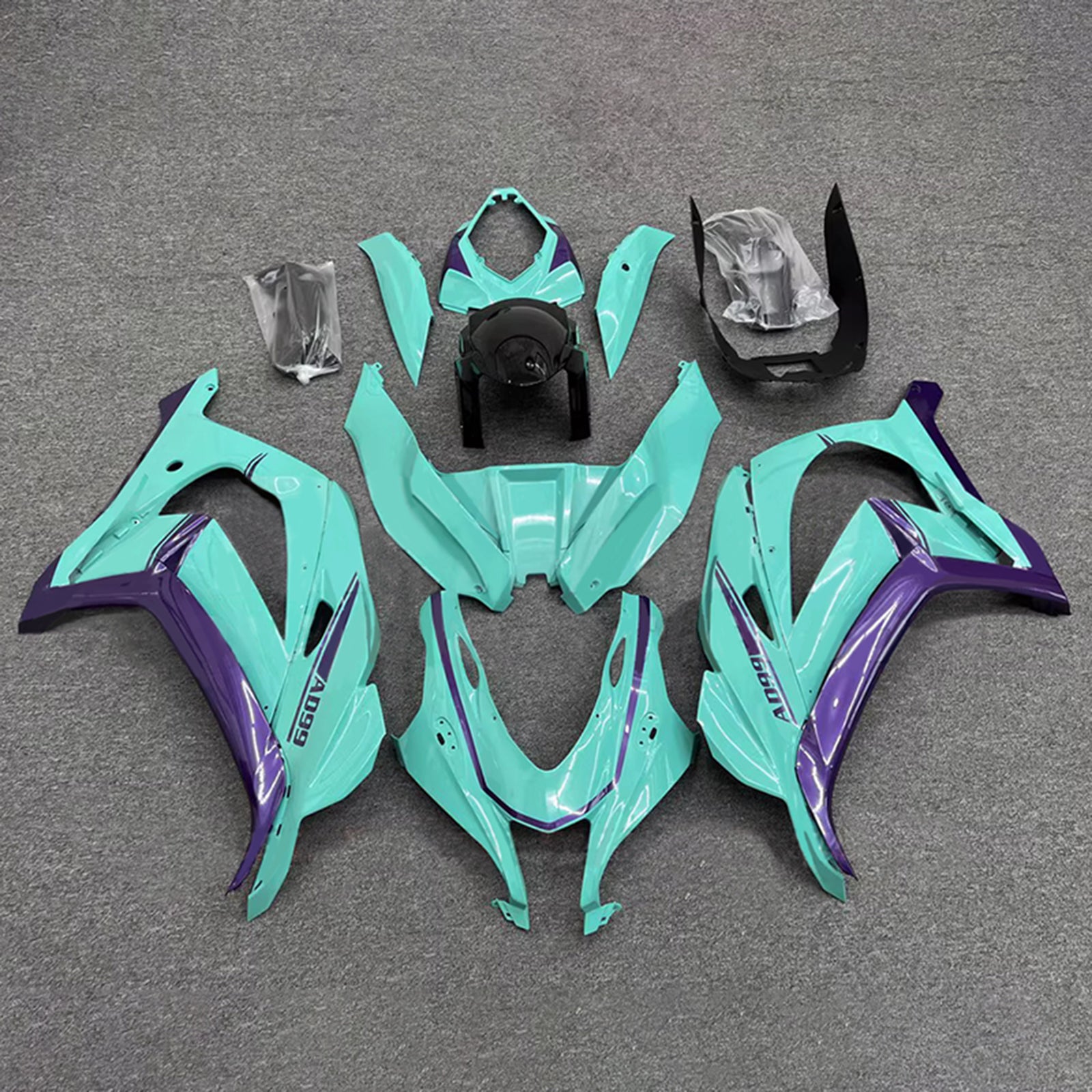 Amotopart 2016-2020 Kawasaki ZX10R Blue Purple Fairing Kit