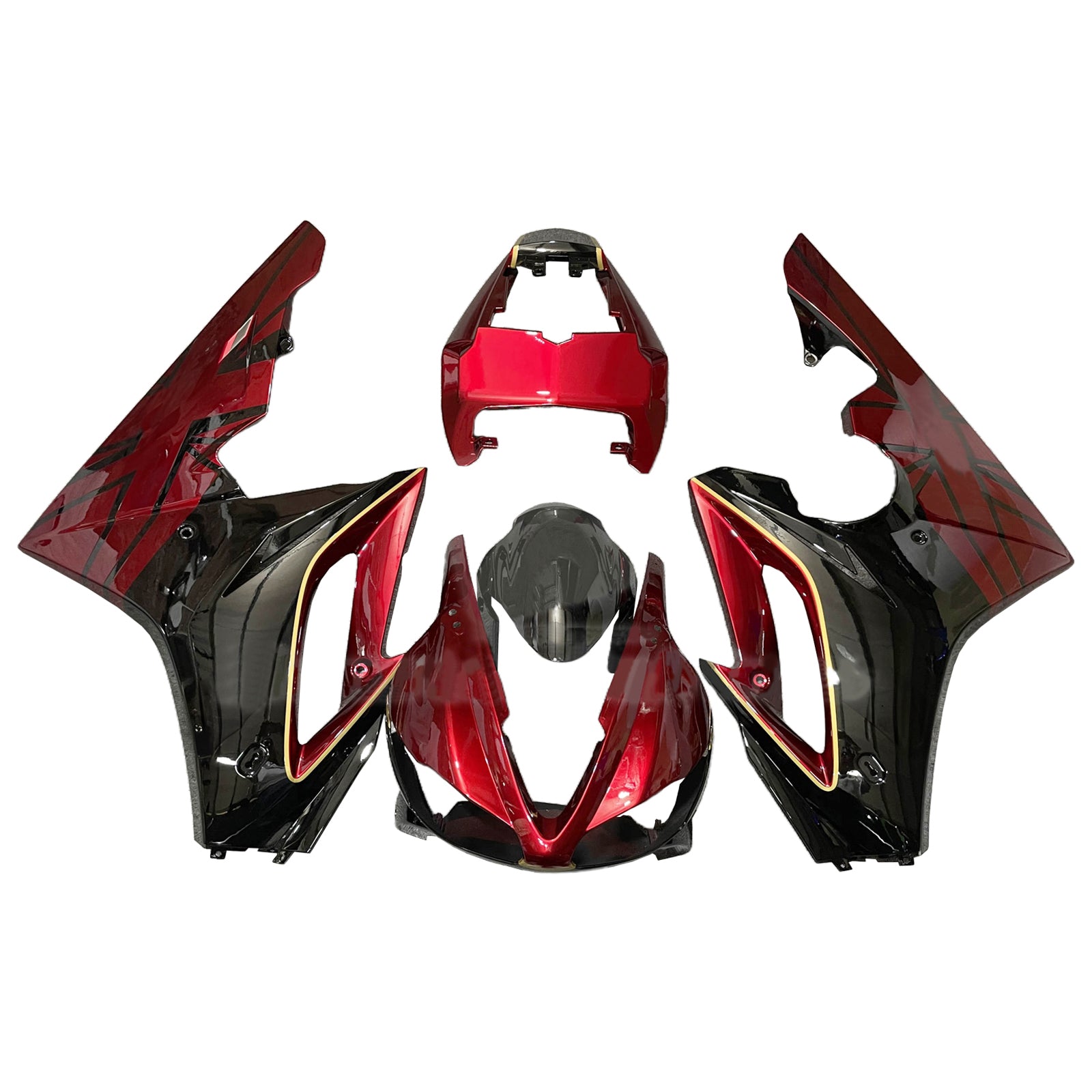 Amotopart 2009-2012 Triumph Daytona 675 Glossy Dark Red Black Fairing Kit