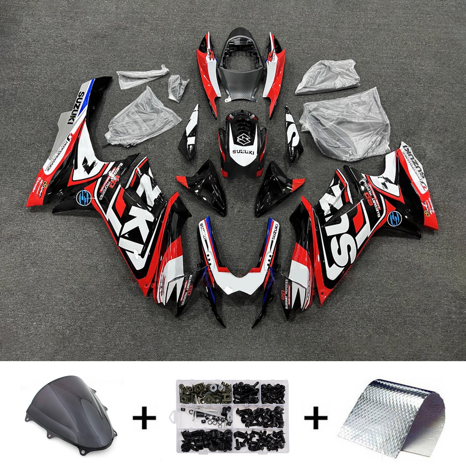 Amotopart 2011–2026 Suzuki GSXR 600/750 Rot Weiß Schwarz Verkleidungsset