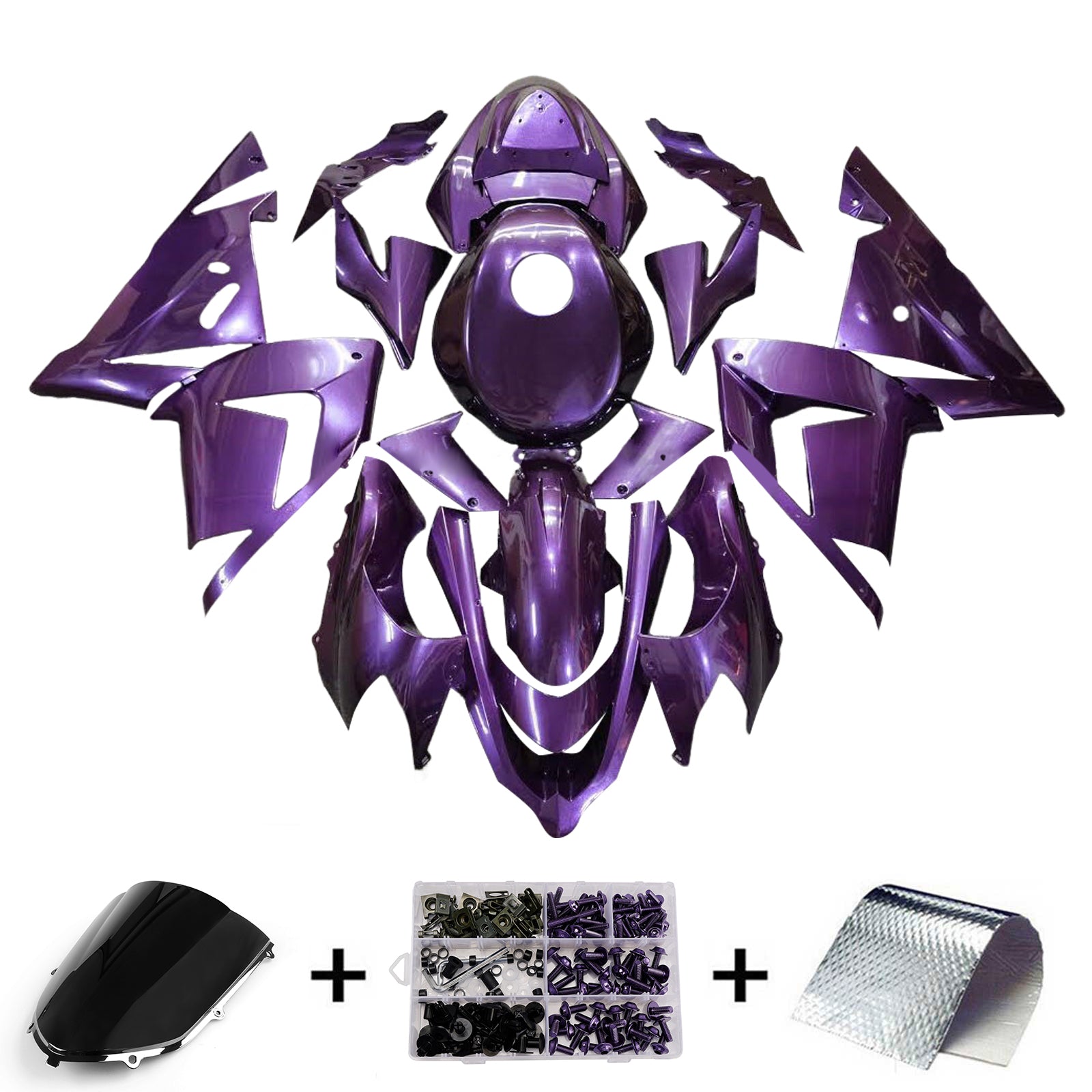 Amotopart 2004-2005 Kawasaki ZX10R Purple Fairing Kit