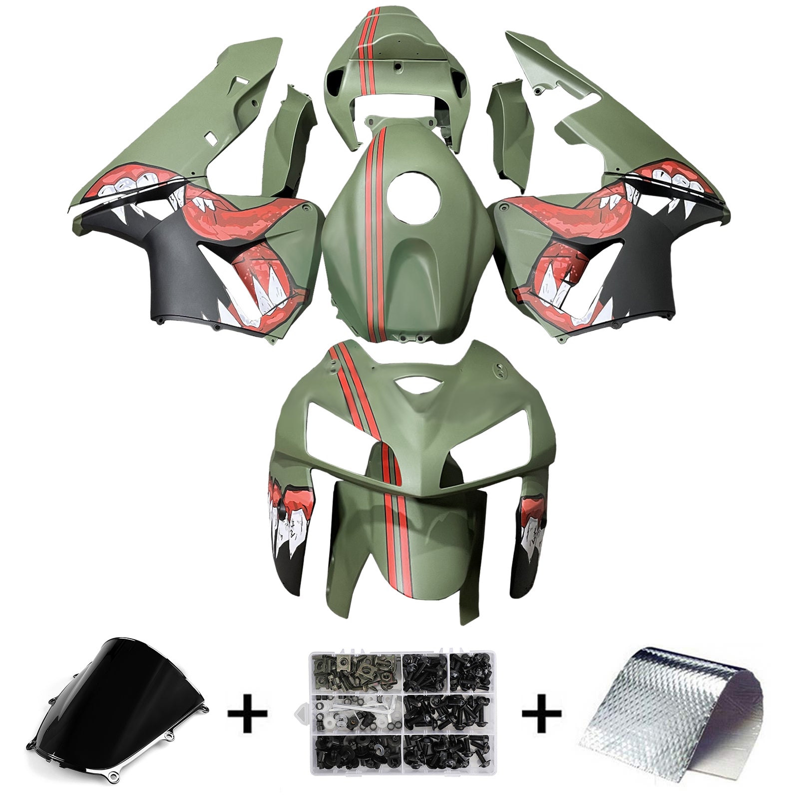 Amotopart 2005-2006 Honda CBR600RR Kit de carénage vert