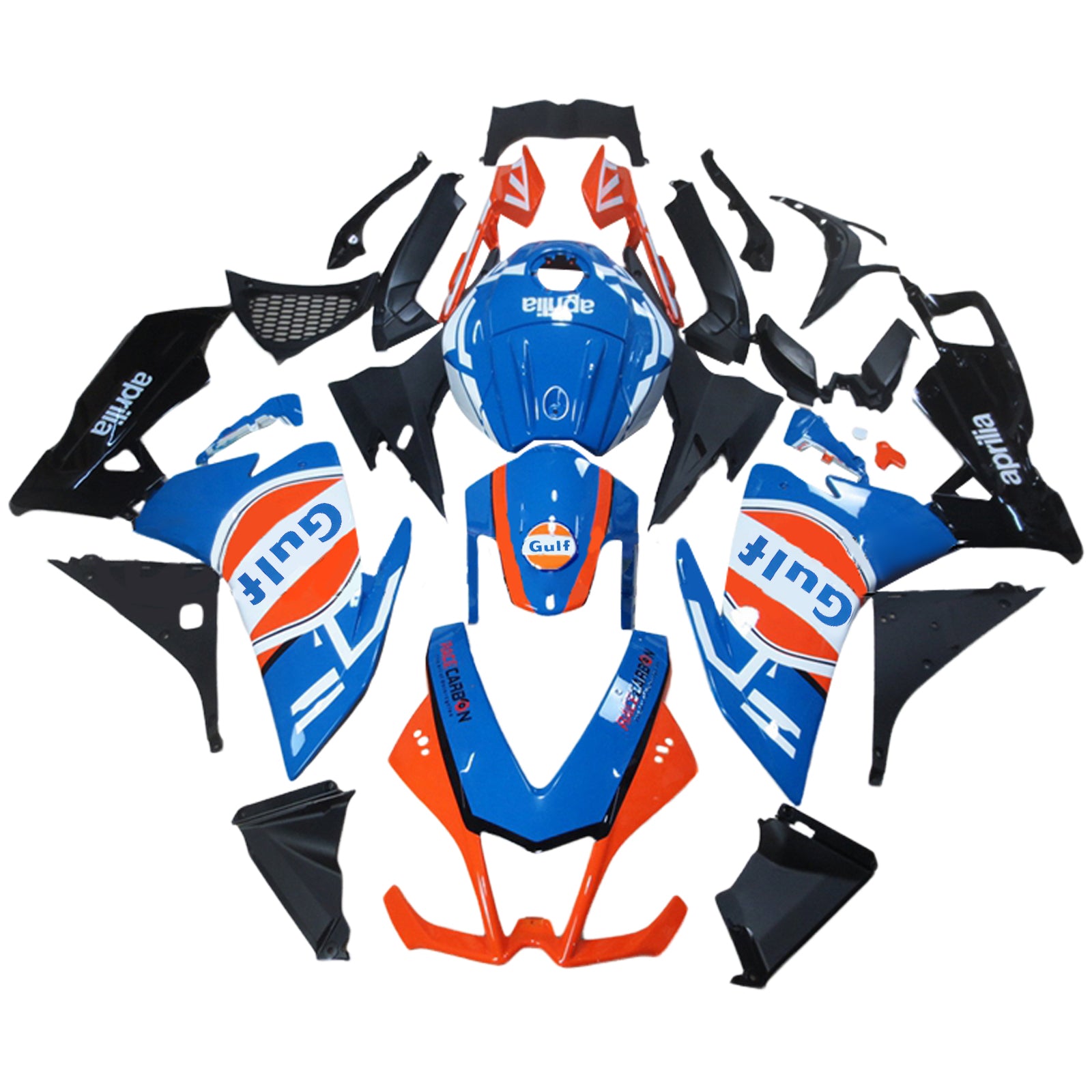 Amotopart 2012-2016 RS4 125 50 Aprilia Blue&Orange Fairing Kit