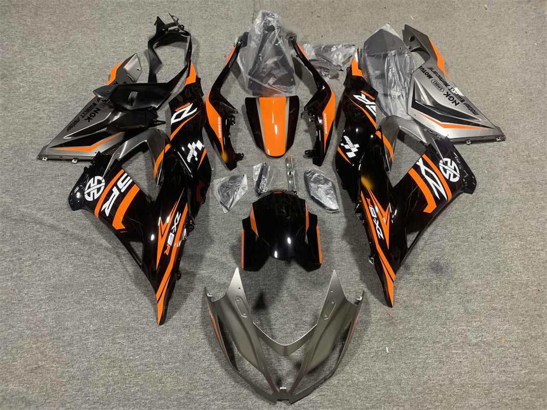 Amotopart Kawasaki ZX6R 636 2013-2018 Kit de carenado naranja y negro