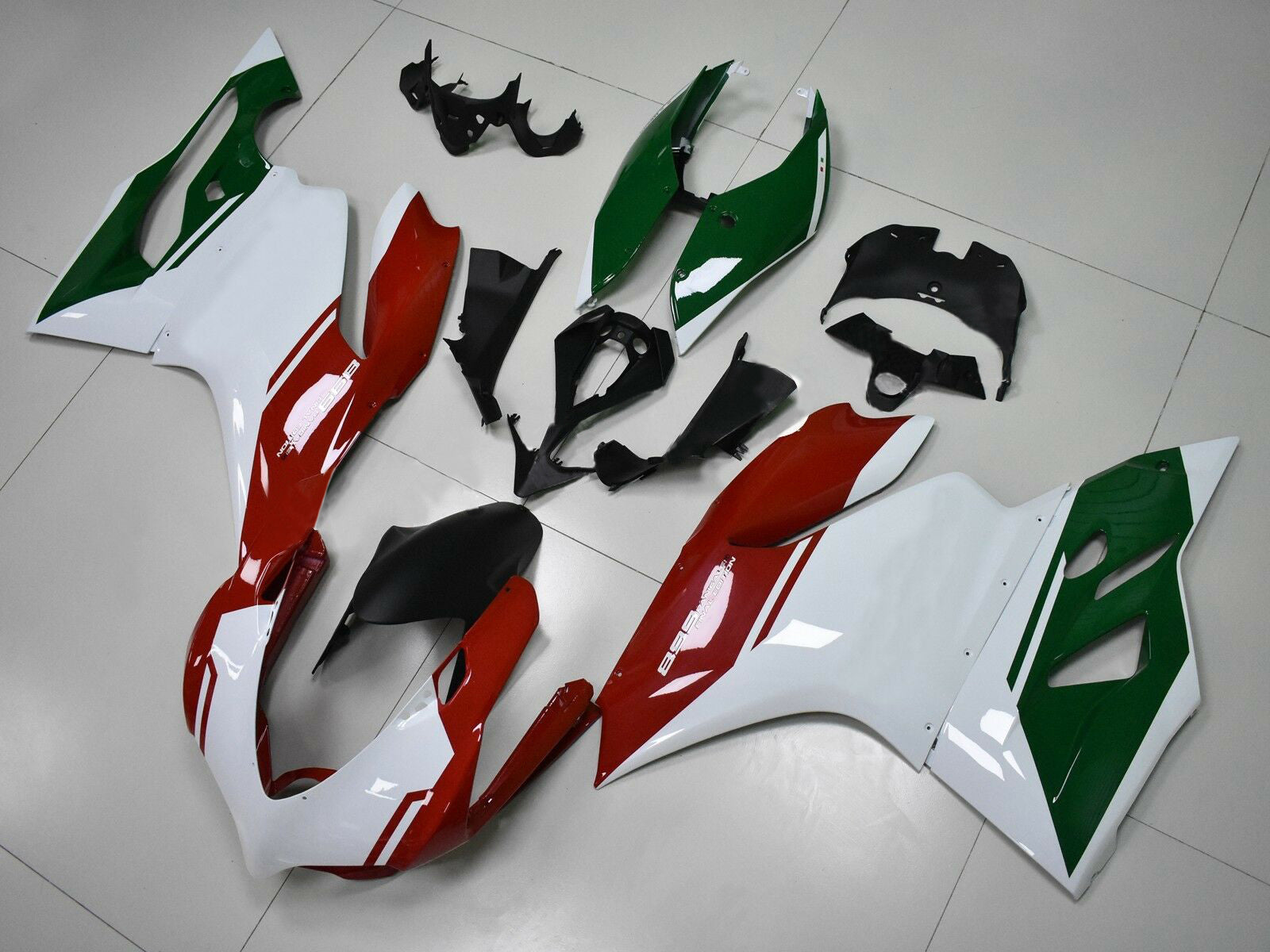 Amotopart 2012-2015 1199/899 Ducati Kit de carenado rojo y verde