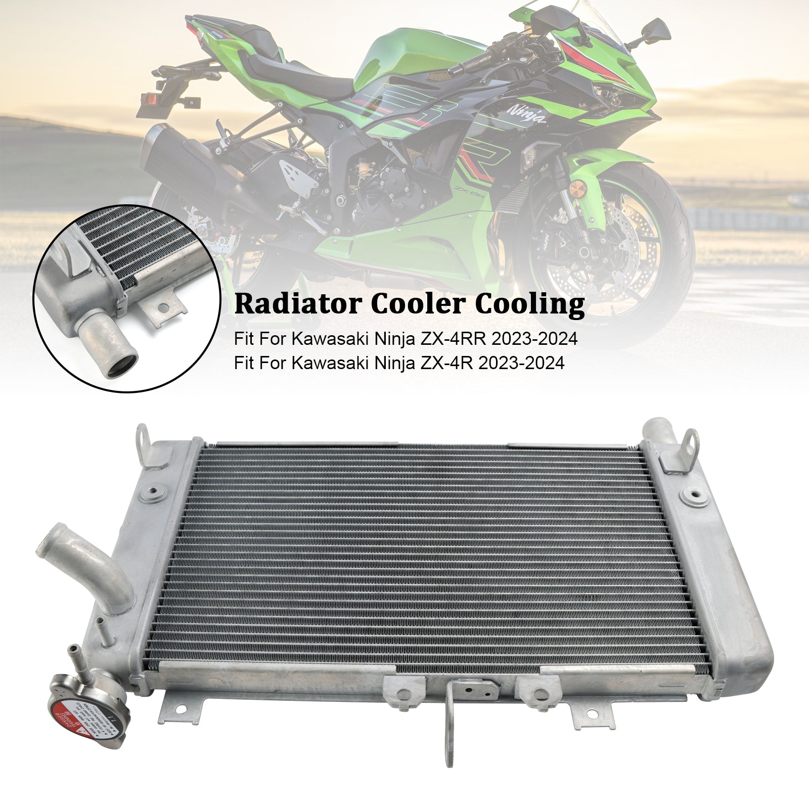 23-24 Kawasaki Zx-4r Zx-4rr Radiator Cooling Engine Cooler 39060-0758