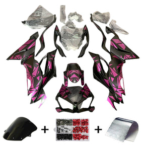 Kit carena Amotopart 2019-2023 Kawasaki ZX6R nero e rosa