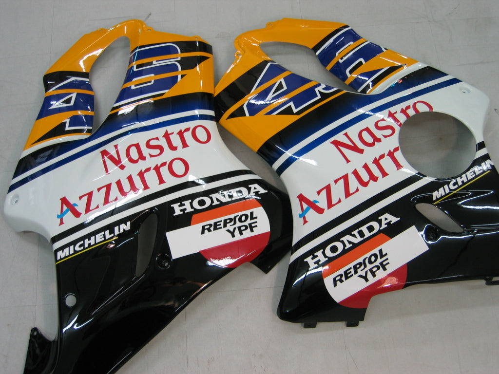 Amotopart 2004-2007 Honda CBR600 F4i Bleu et jaune avec logo Style3 Kit de carénage