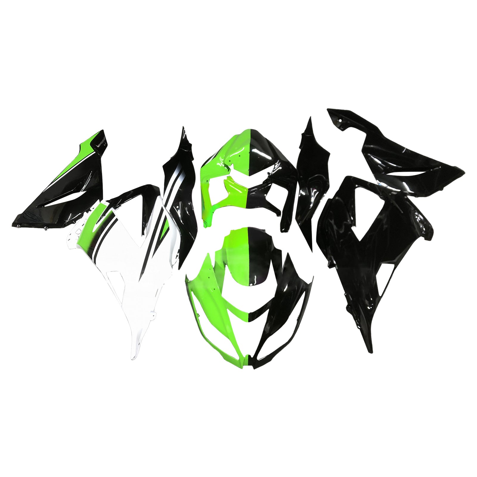 Amotopart 2013-2018 Kawasaki ZX6R 636 Green Black Fairing Kit