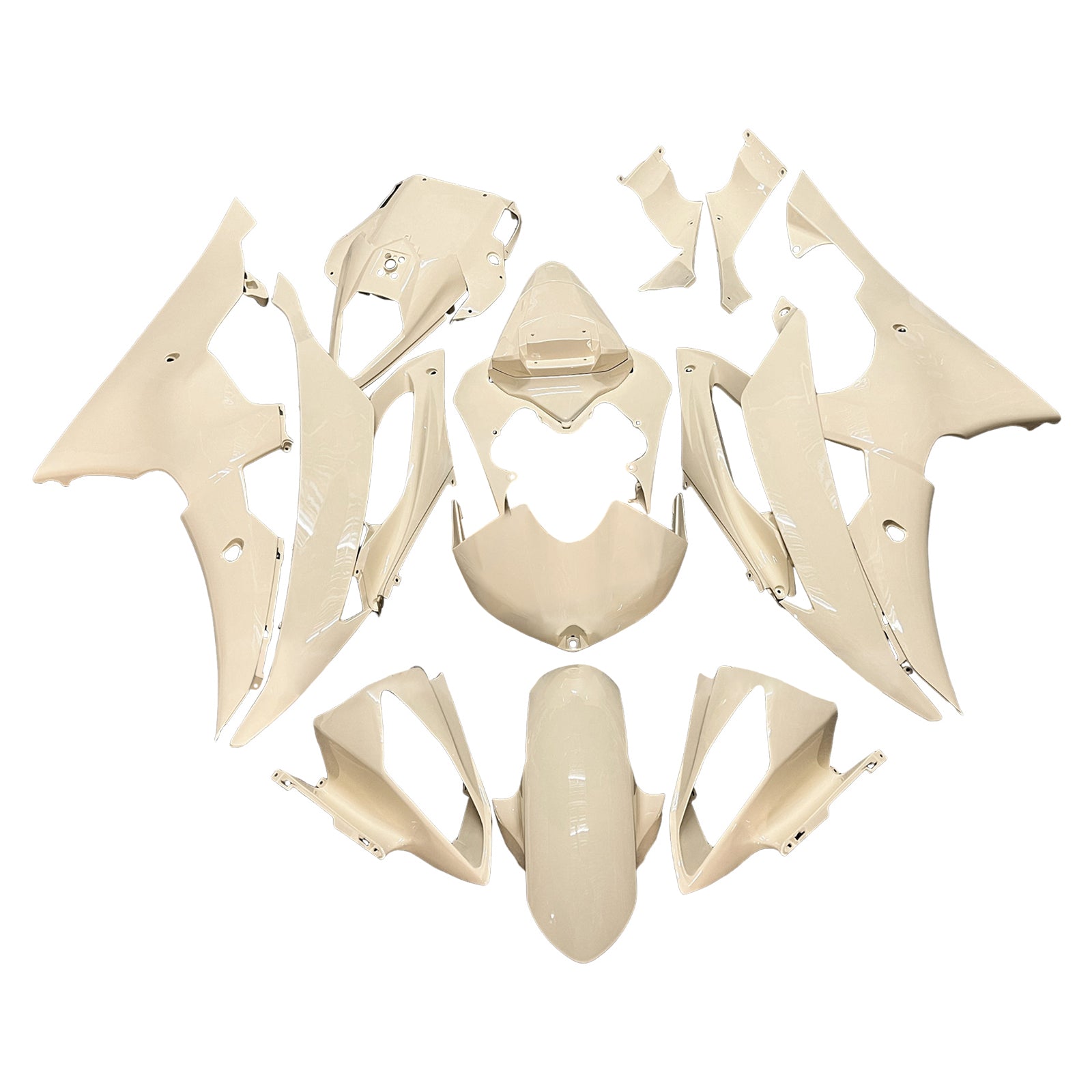 Amotopart 2008-2016 Yamaha YZF-R6 White Fairing Kit