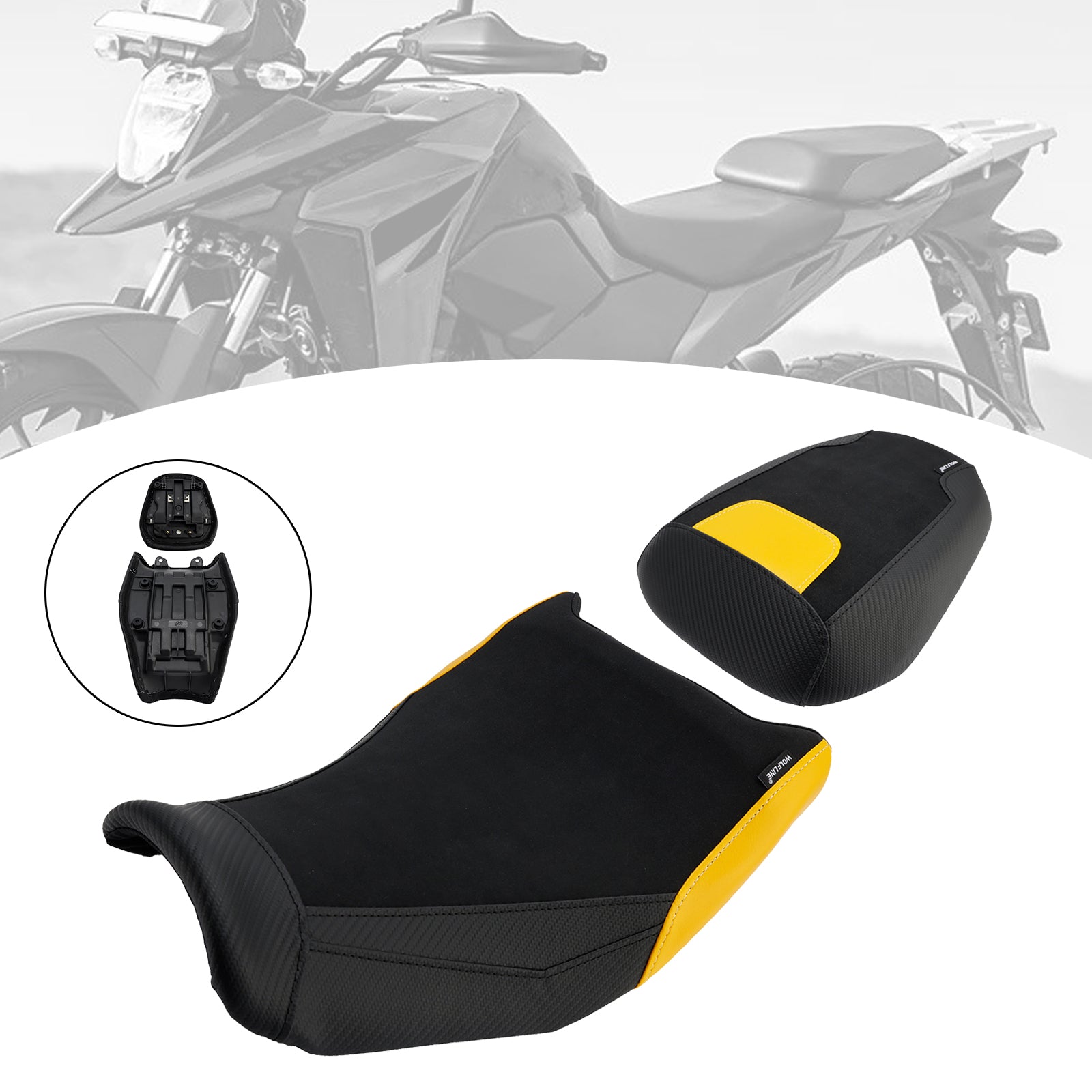 2024-2025 Suzuki V-Strom250Sx Fahrer&PAssenger Sitz Unteres Kissen Gelb