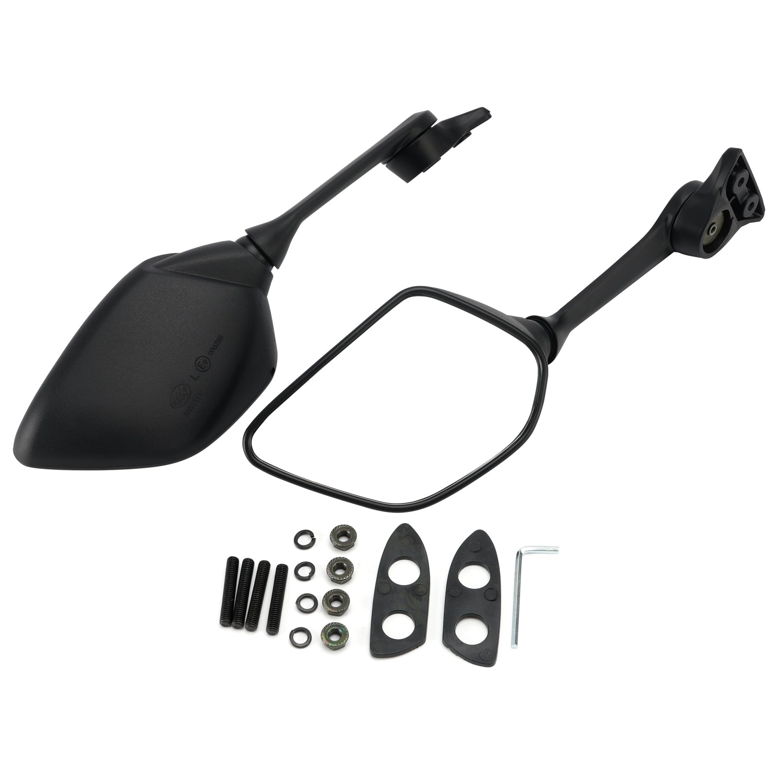 2022–2025 Yamaha YZF-R7 Schwarzes Spiegelset BEB-26280-00/BEB-26290-00