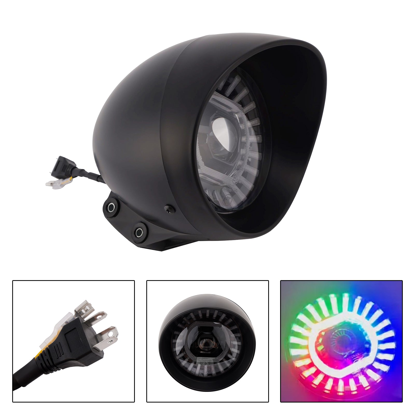 55W 5.75" Beam Headlight Fog Lamp Custom 4000lm Fits For Racer Bobber Chrome