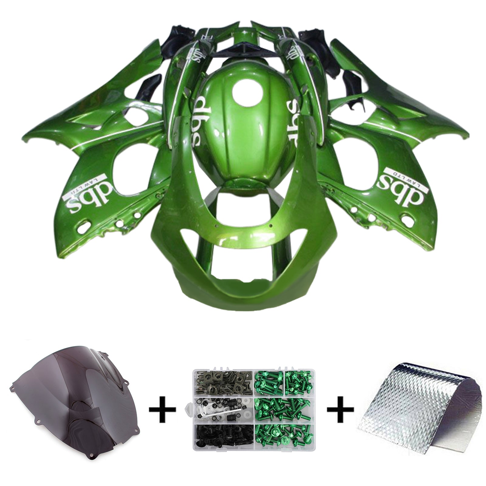 Amotopart 1996-2007 Yamaha YZF 600R Thundercat Kit de carenado verde blanco