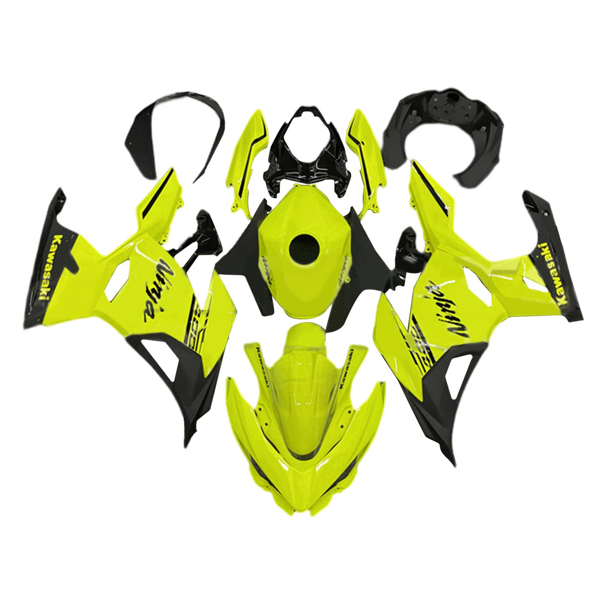 Amotopart 2018-2024 Kawasaki EX400 Ninja400 Chartreuse Fairing Kit