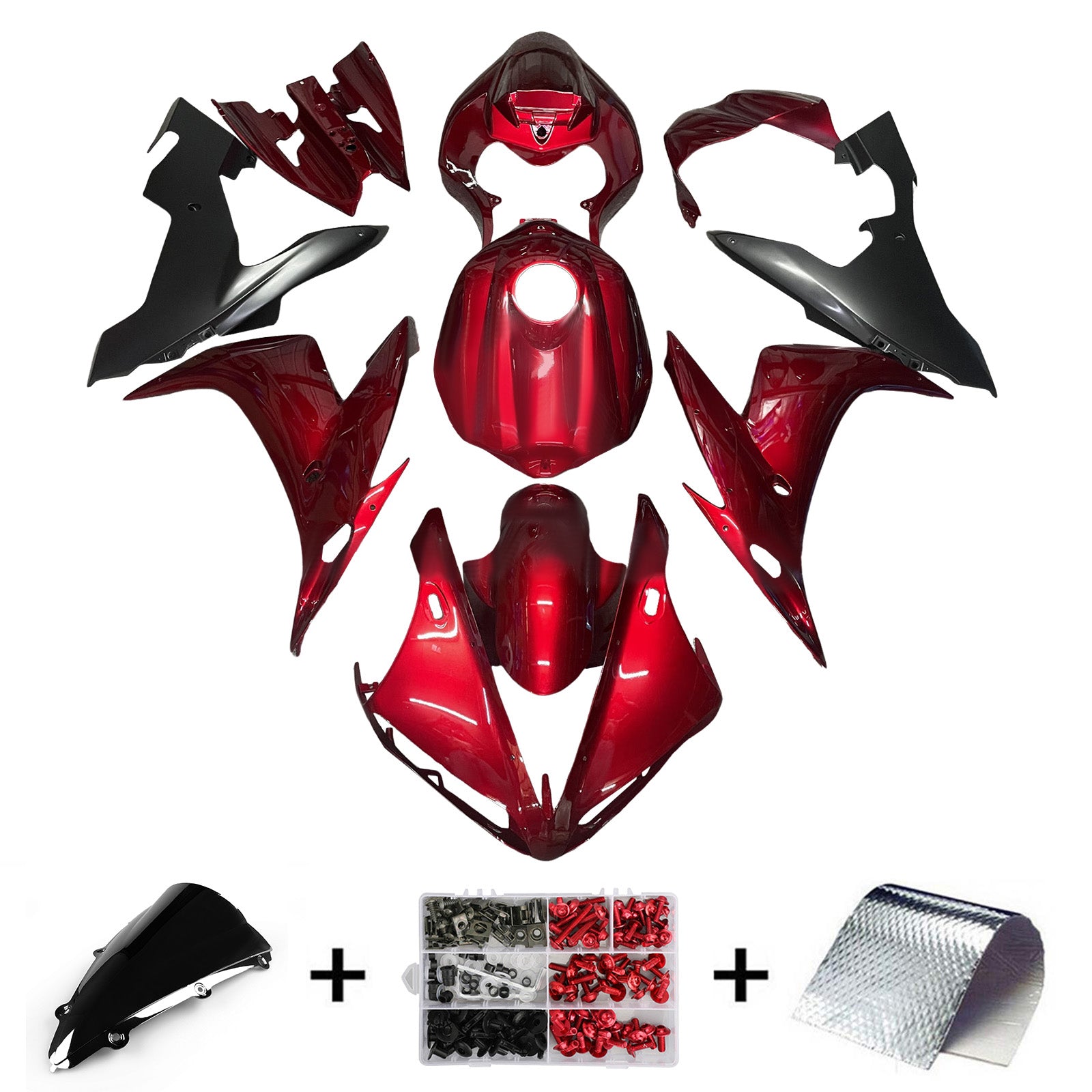 Amotopart 2004-2006 Yamaha YZF-R1 Gloss Red Fairing Kit