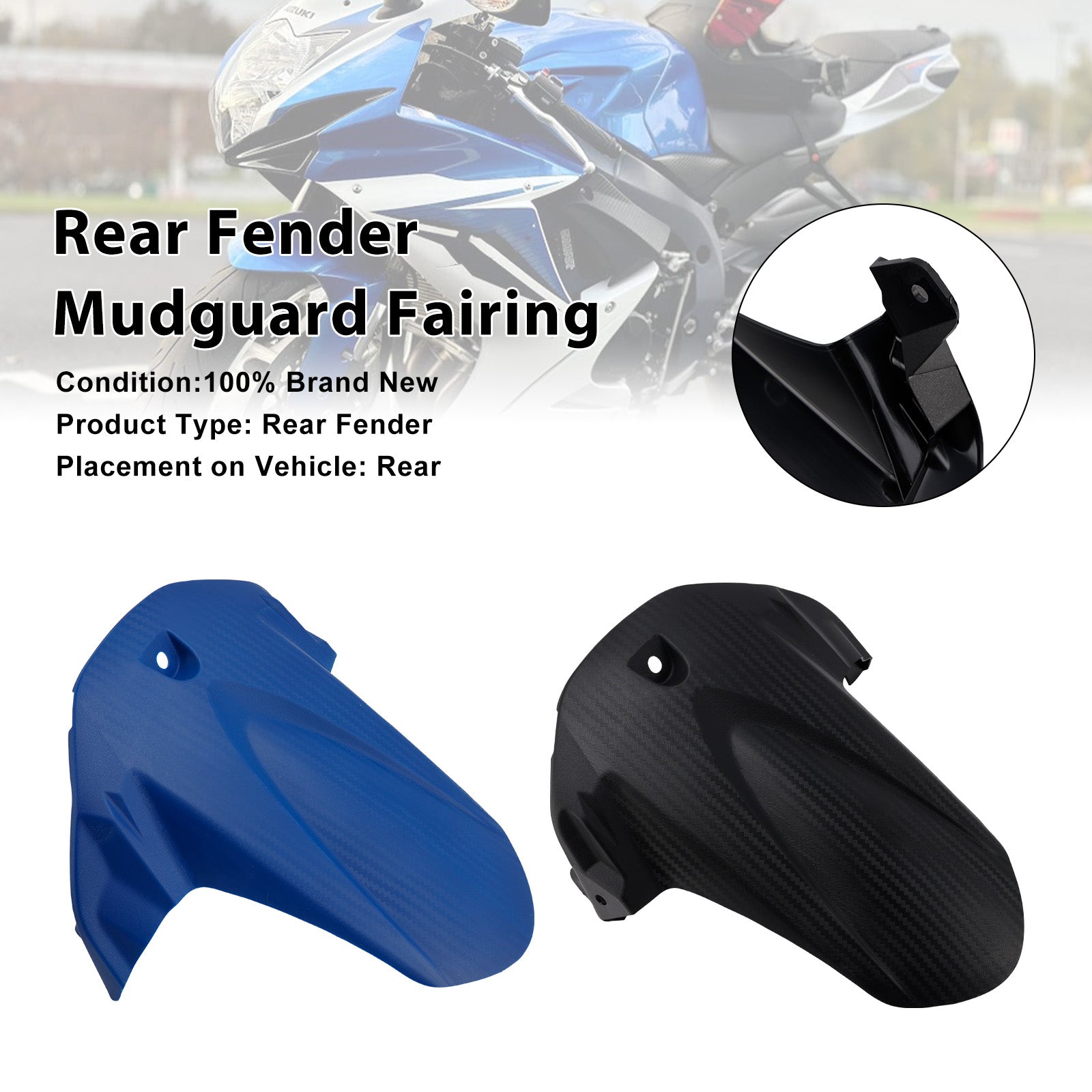 2011-2025 Suzuki GSXR600 GSXR750  Rear Fender Mudguard Fairing