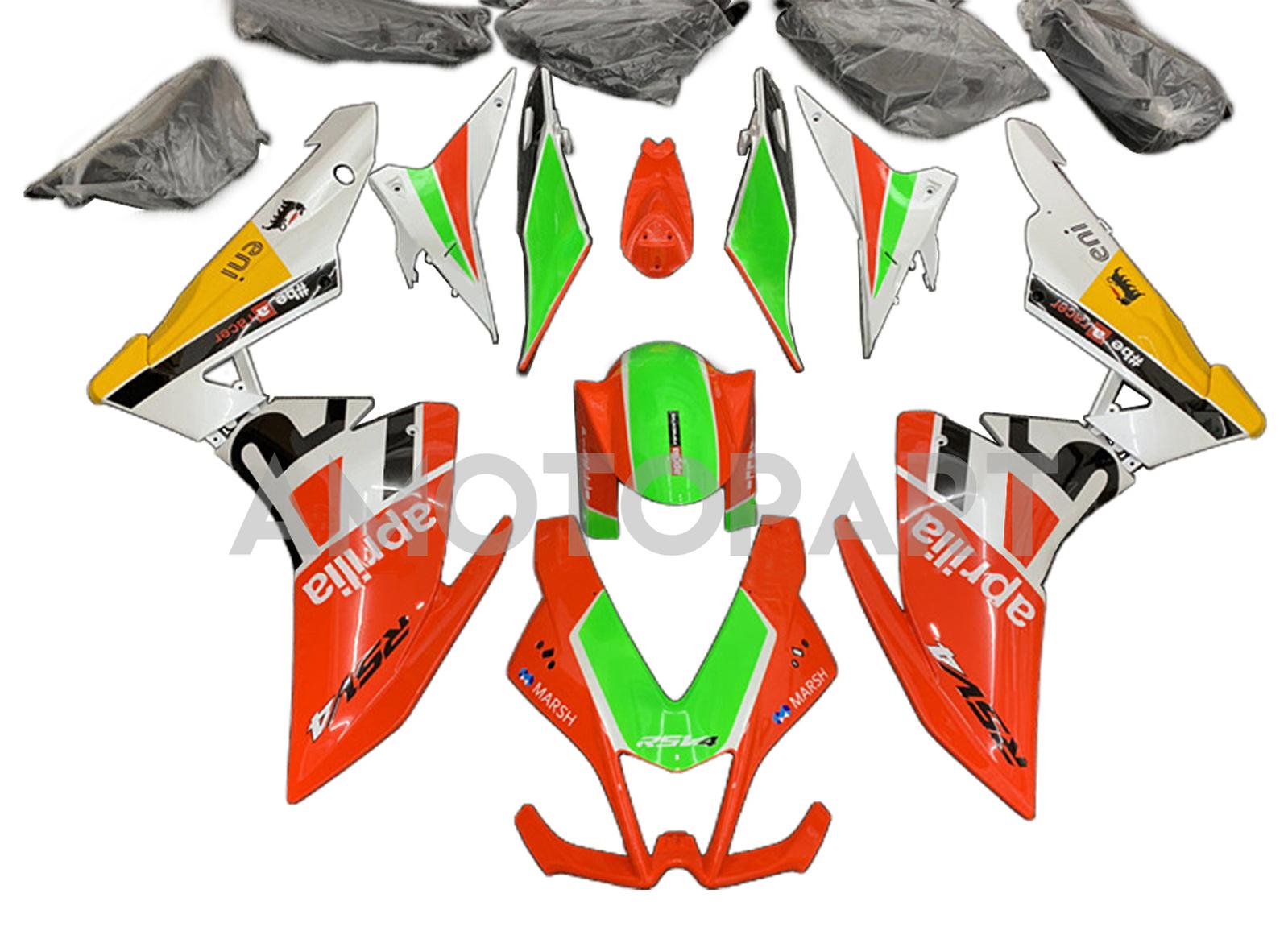 Amotopart 2009-2015 RSV4 1000 Aprilia Red&Green Style3 Fairing Kit
