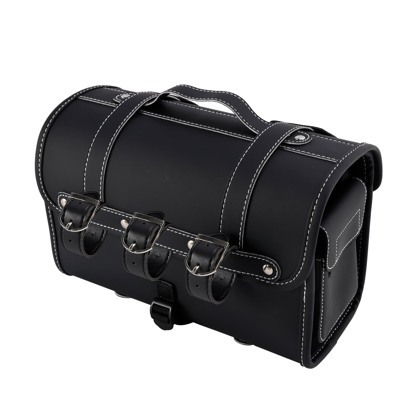 Motorbike Black Tail Bag Pu Side Saddlebag Pannier Luggage Pouch Storage