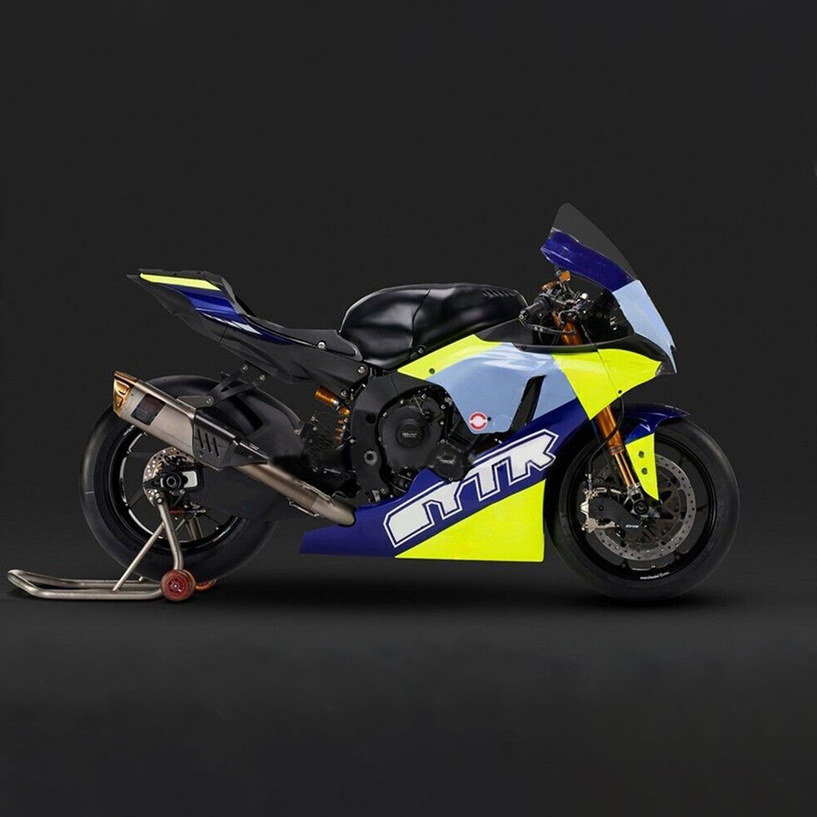 Amotopart 2020-2024 Yamaha YZF R1 Verkleidungssatz, Schwarz, Grau, Blau, Gelb