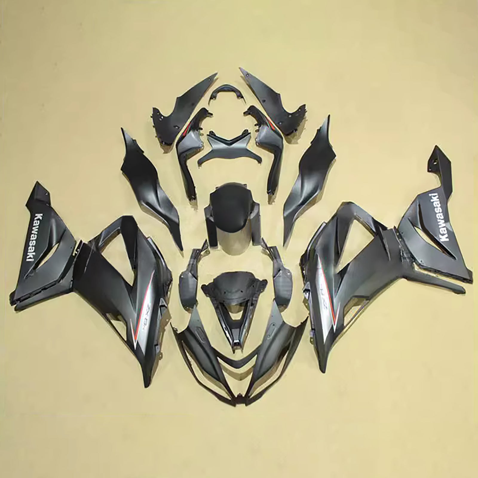 Amotopart 2013-2018 Kawasaki ZX6R 636 Matte Black Fairing Kit