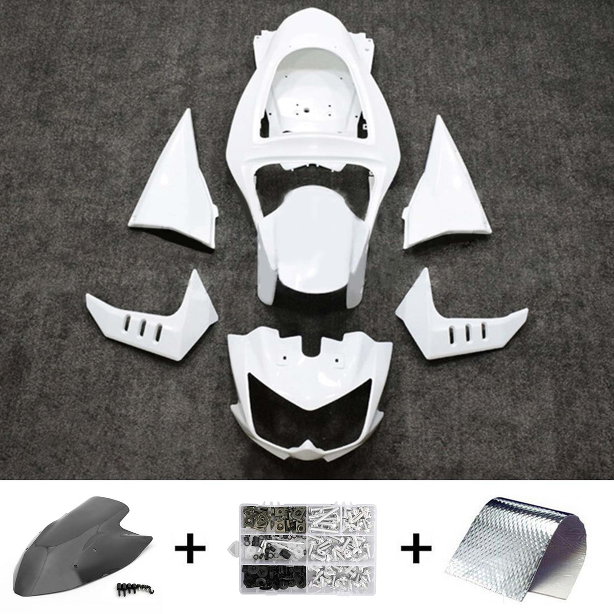 Kit de carénage blanc Amotopart 2003-2006 Z1000 Kawasaki blanc