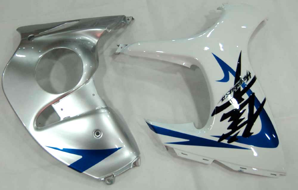 Amotopart 2008-2020 Suzuki Hayabusa GSX1300R White&Silver Fairing Kit