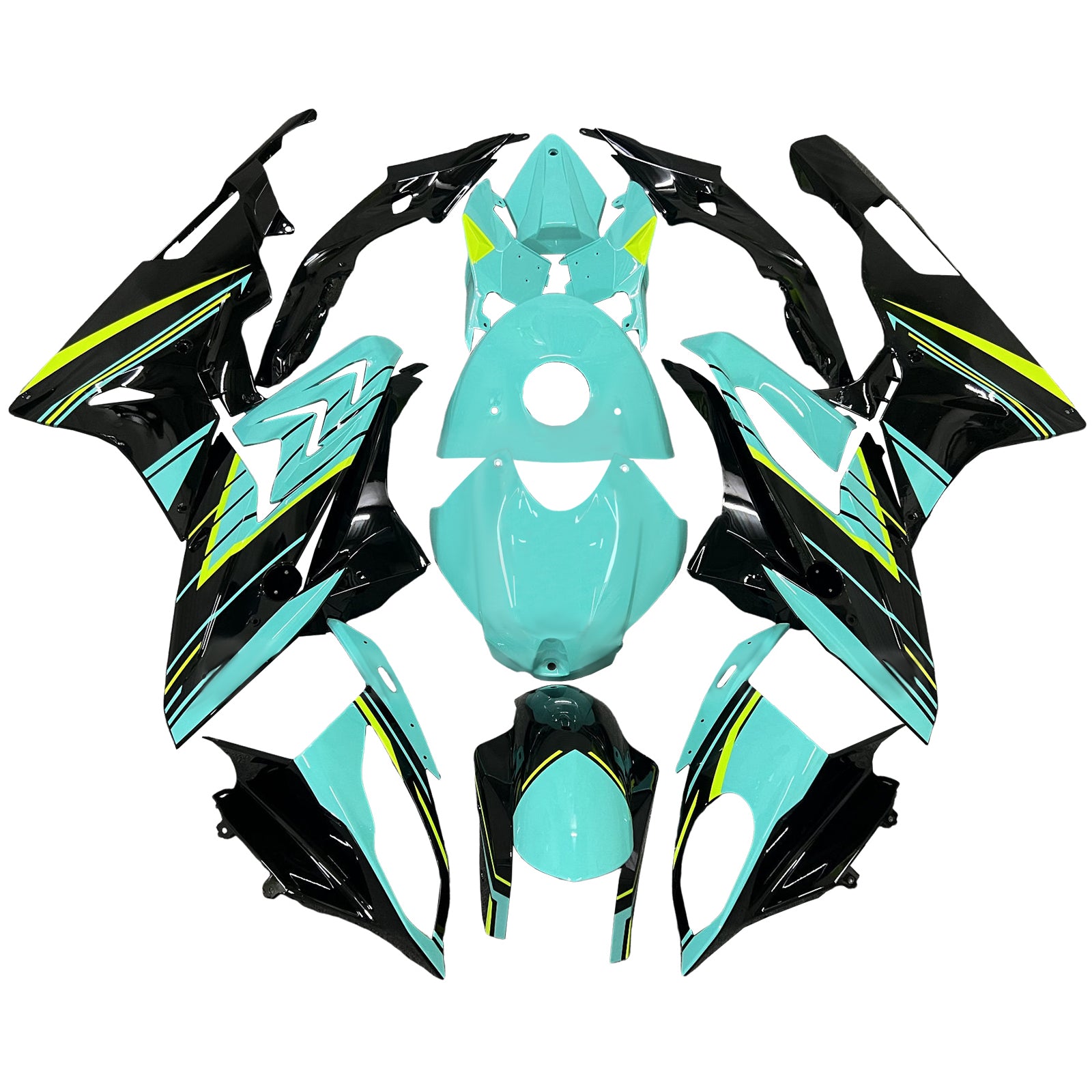 Amotopart 2009-2014 BMW S1000RR Glossy Black Light Green Beurskit